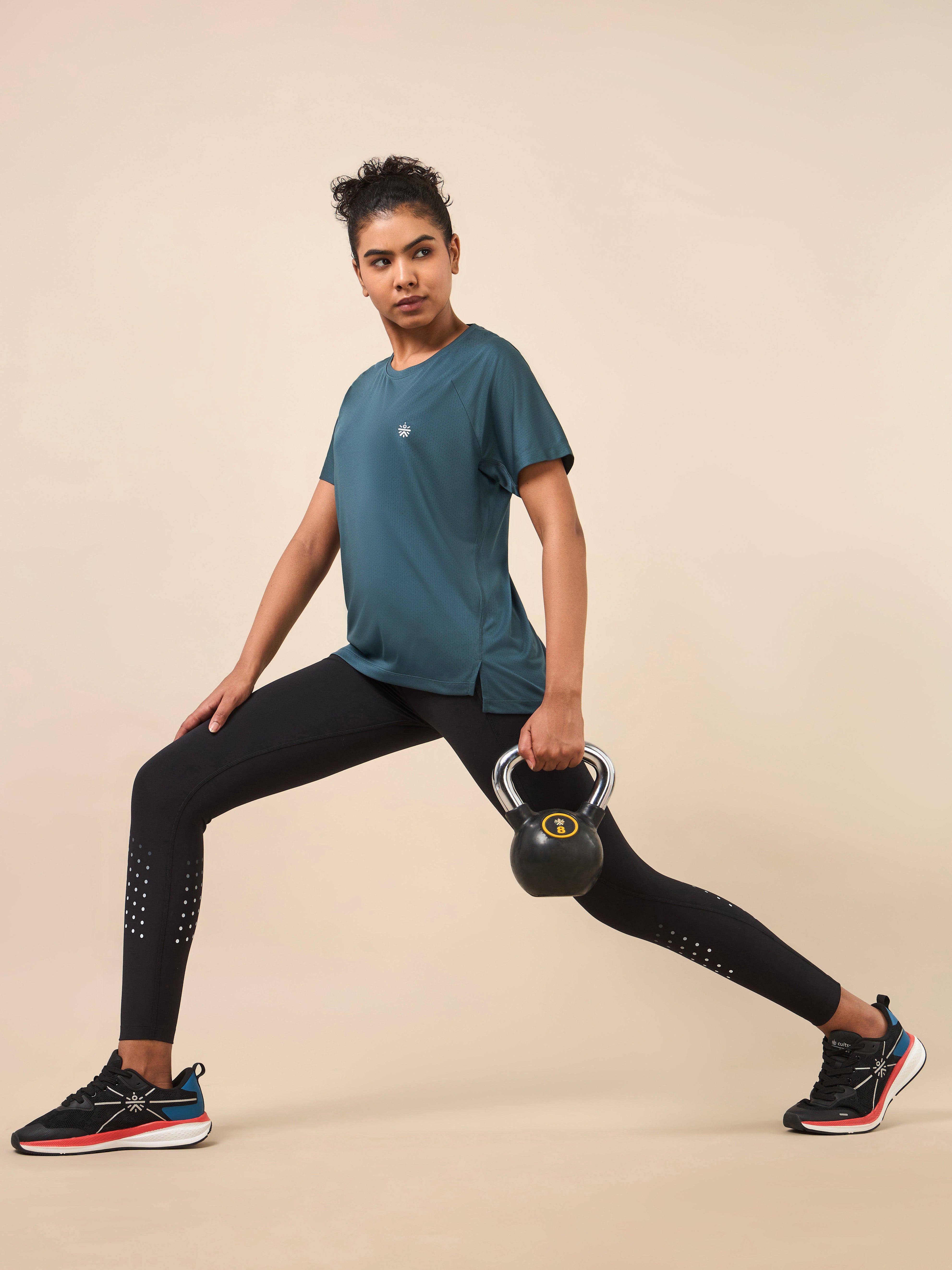 Women's Technical Knit Teal Run On T-shirt