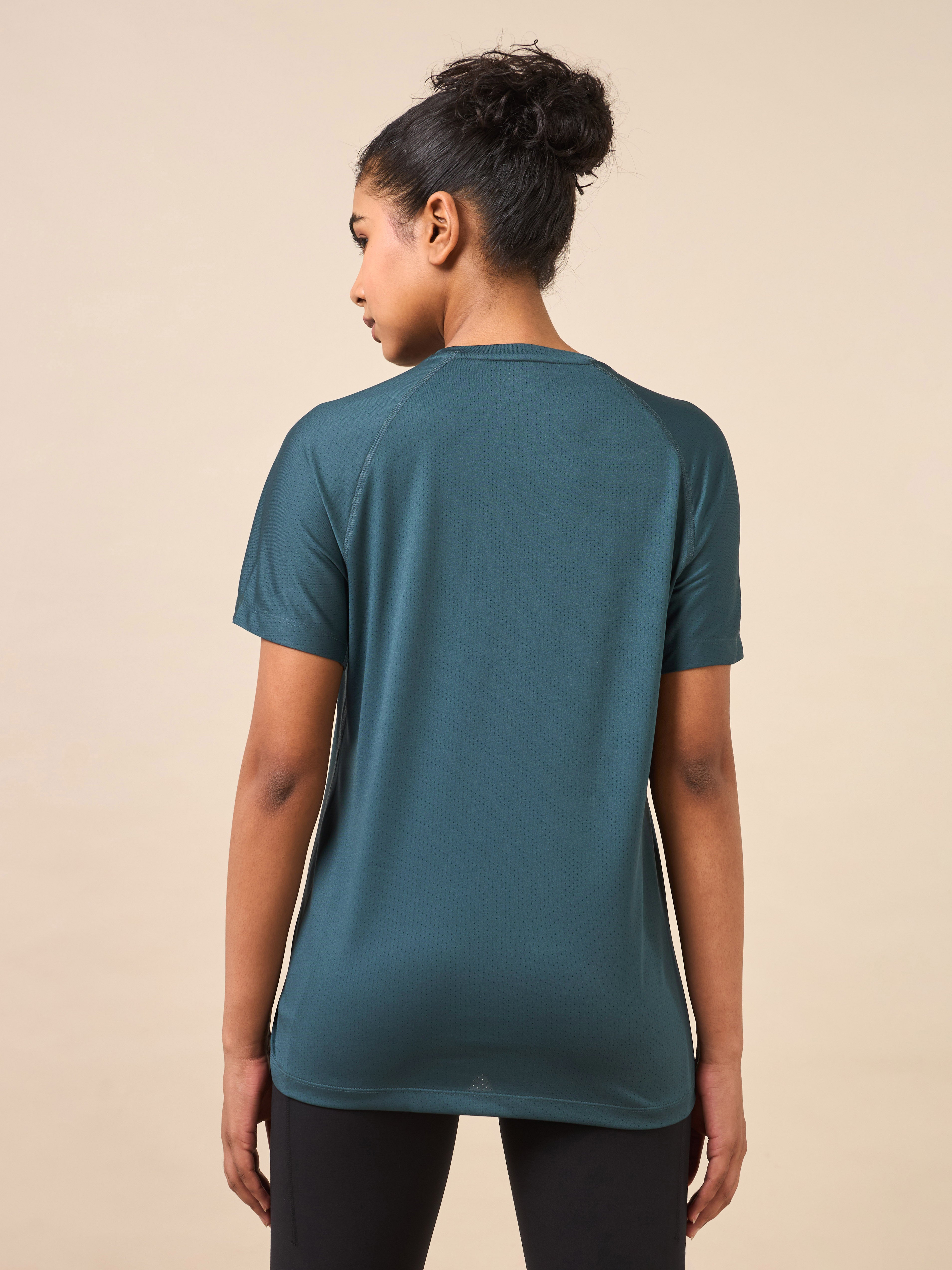 Women's Technical Knit Teal Run On T-shirt