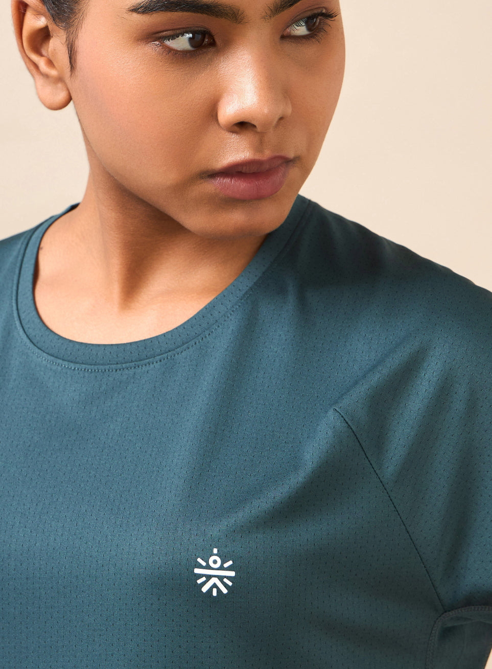 Women's Technical Knit Teal Run On T-shirt