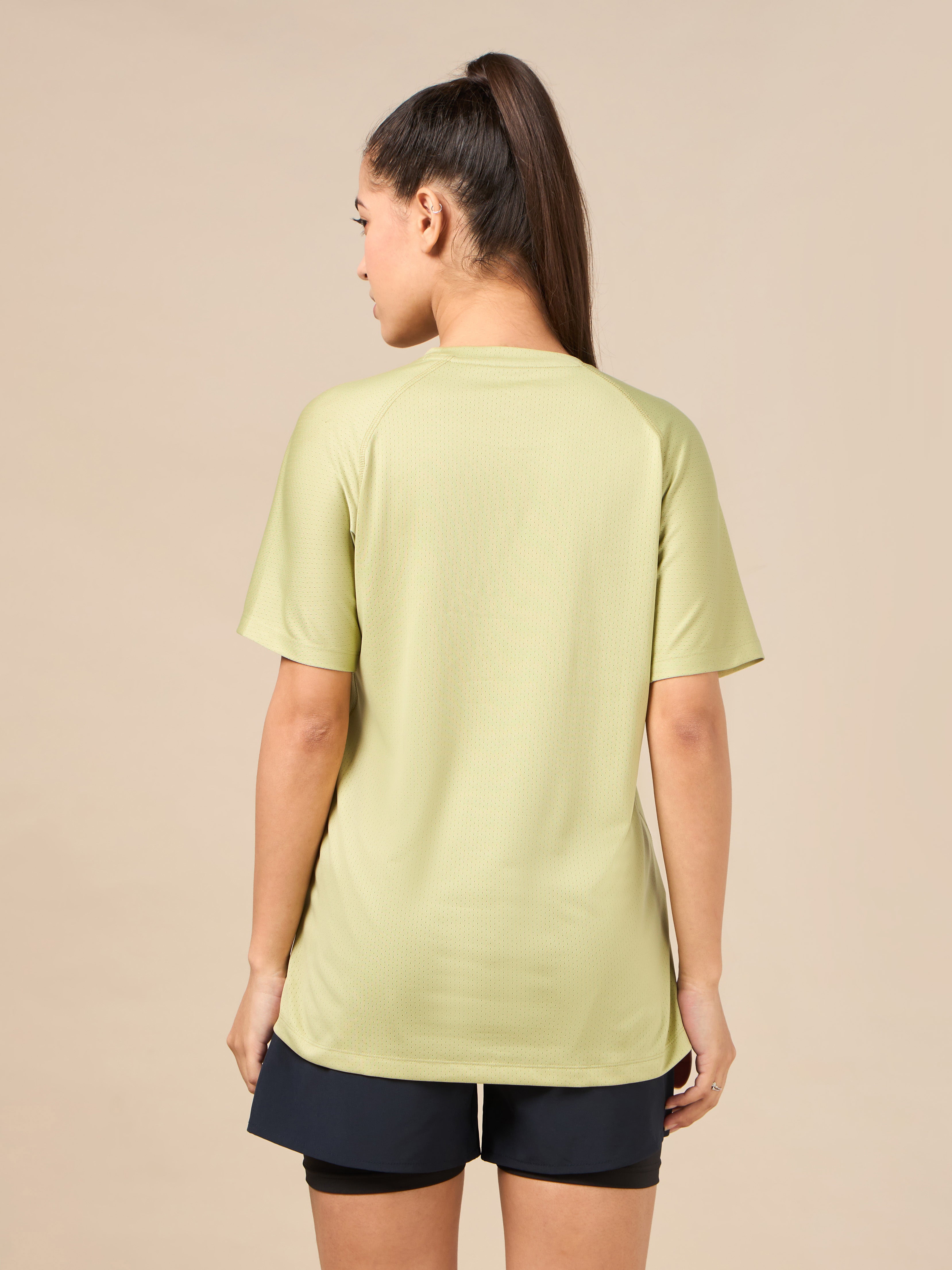 Women's Technical Knit Green Run On T-shirt