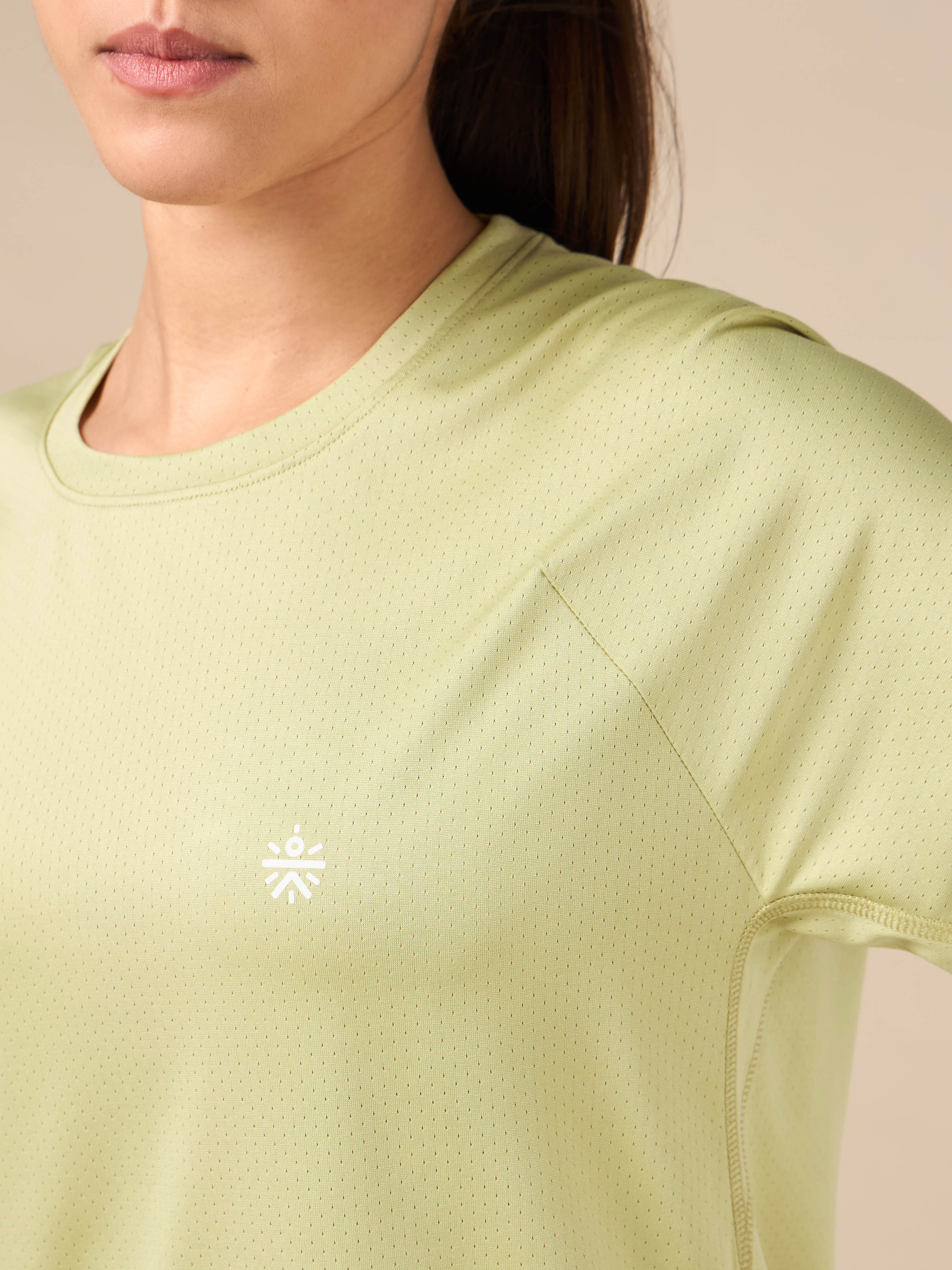 Women's Technical Knit Green Run On T-shirt