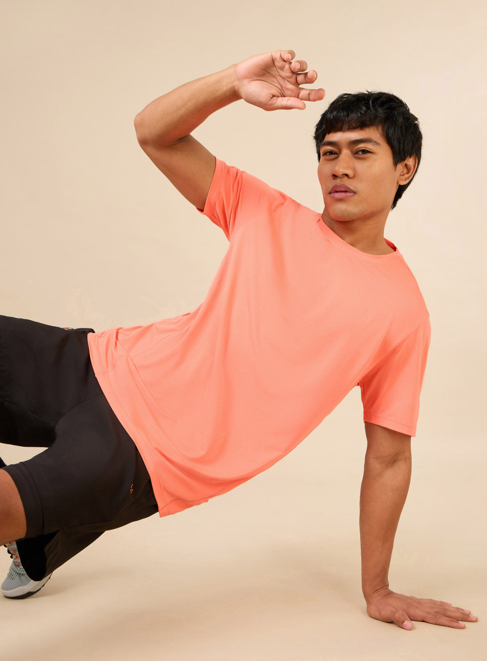 Men's Orange Fit Grip Training T-shirt