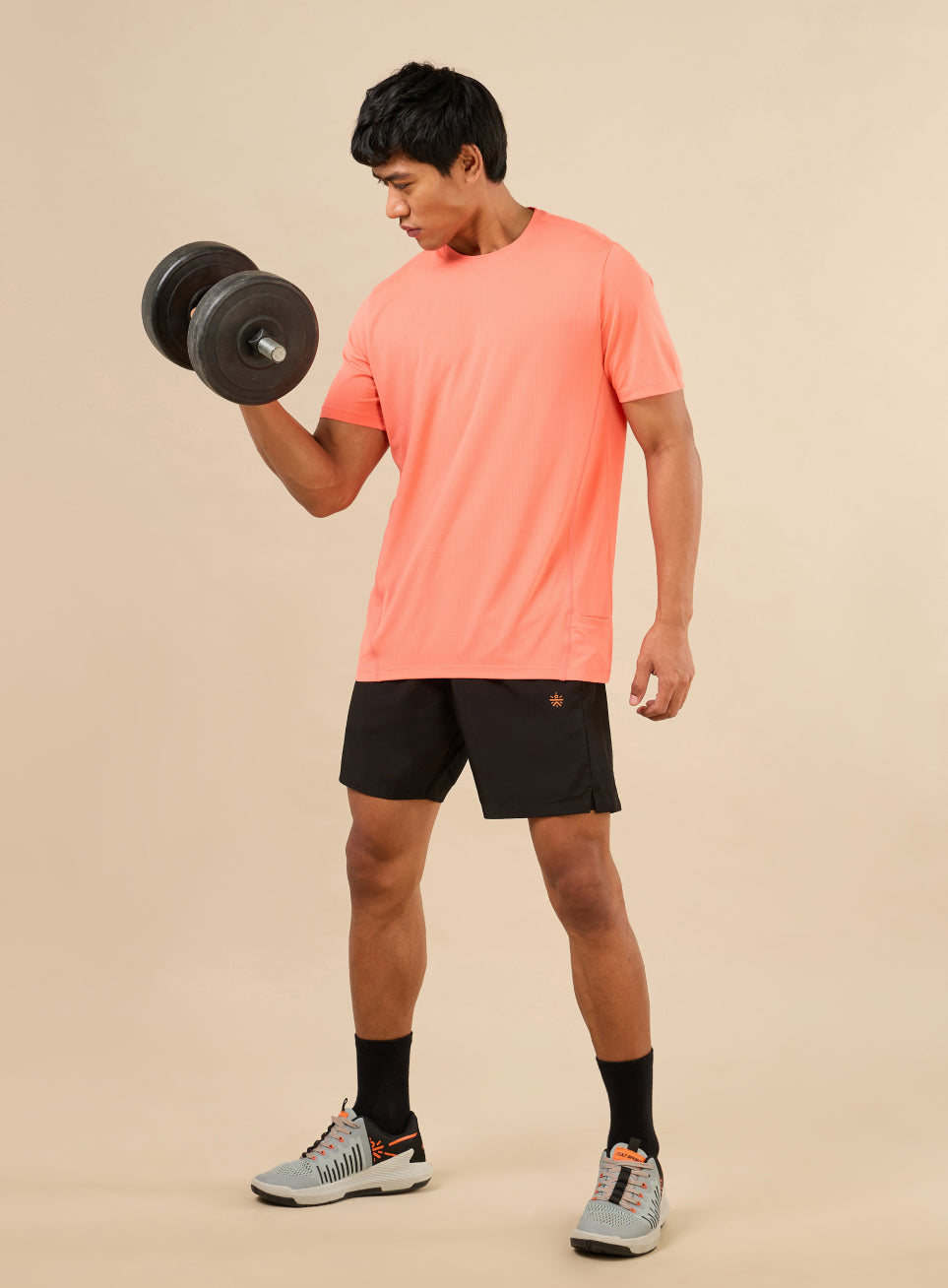 Men's Orange Fit Grip Training T-shirt