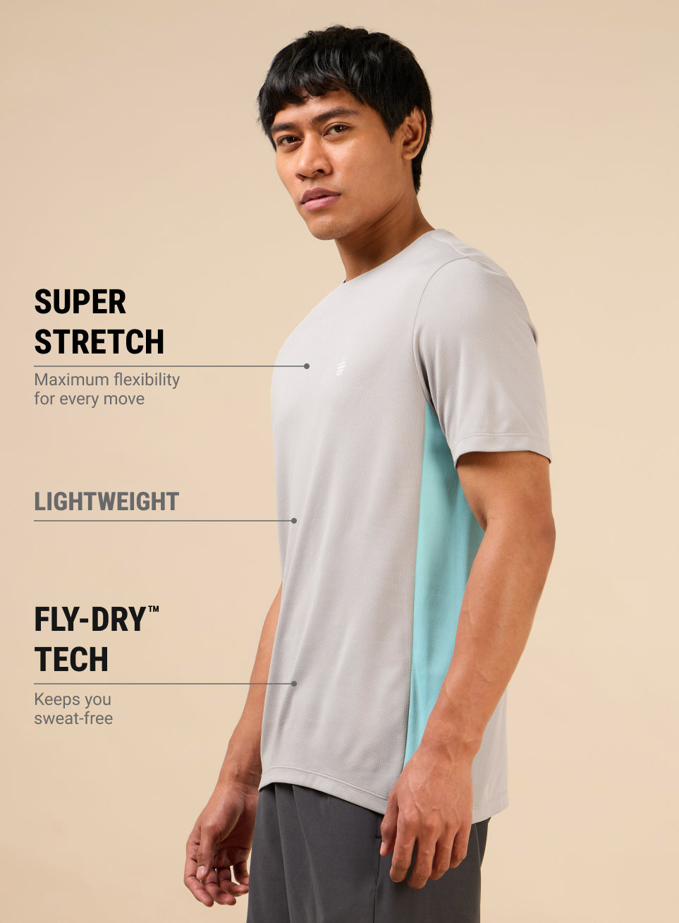 Men's Grey Optimal Strength Training T-shirt