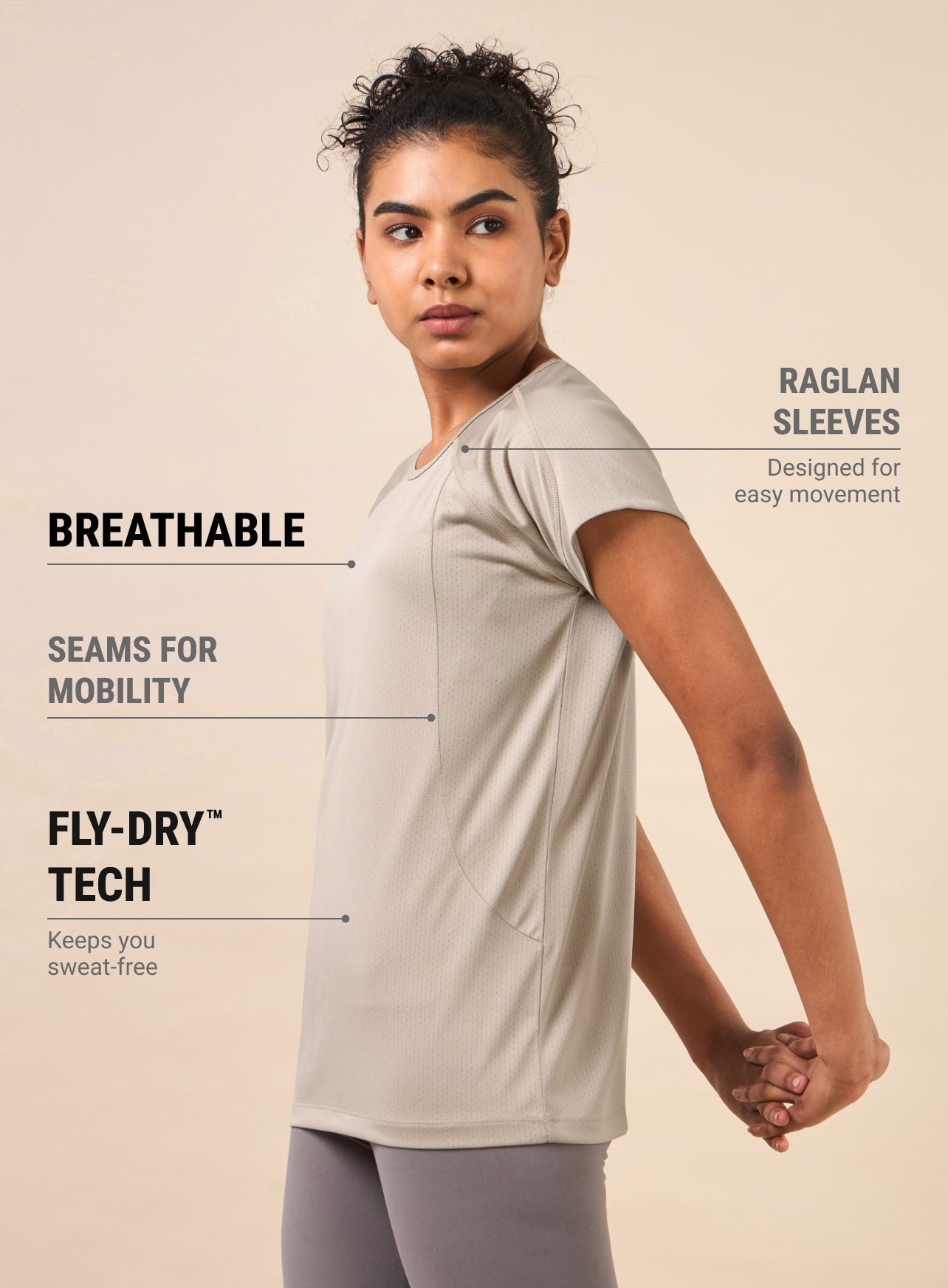 Women's Beige Synergy Performance Top