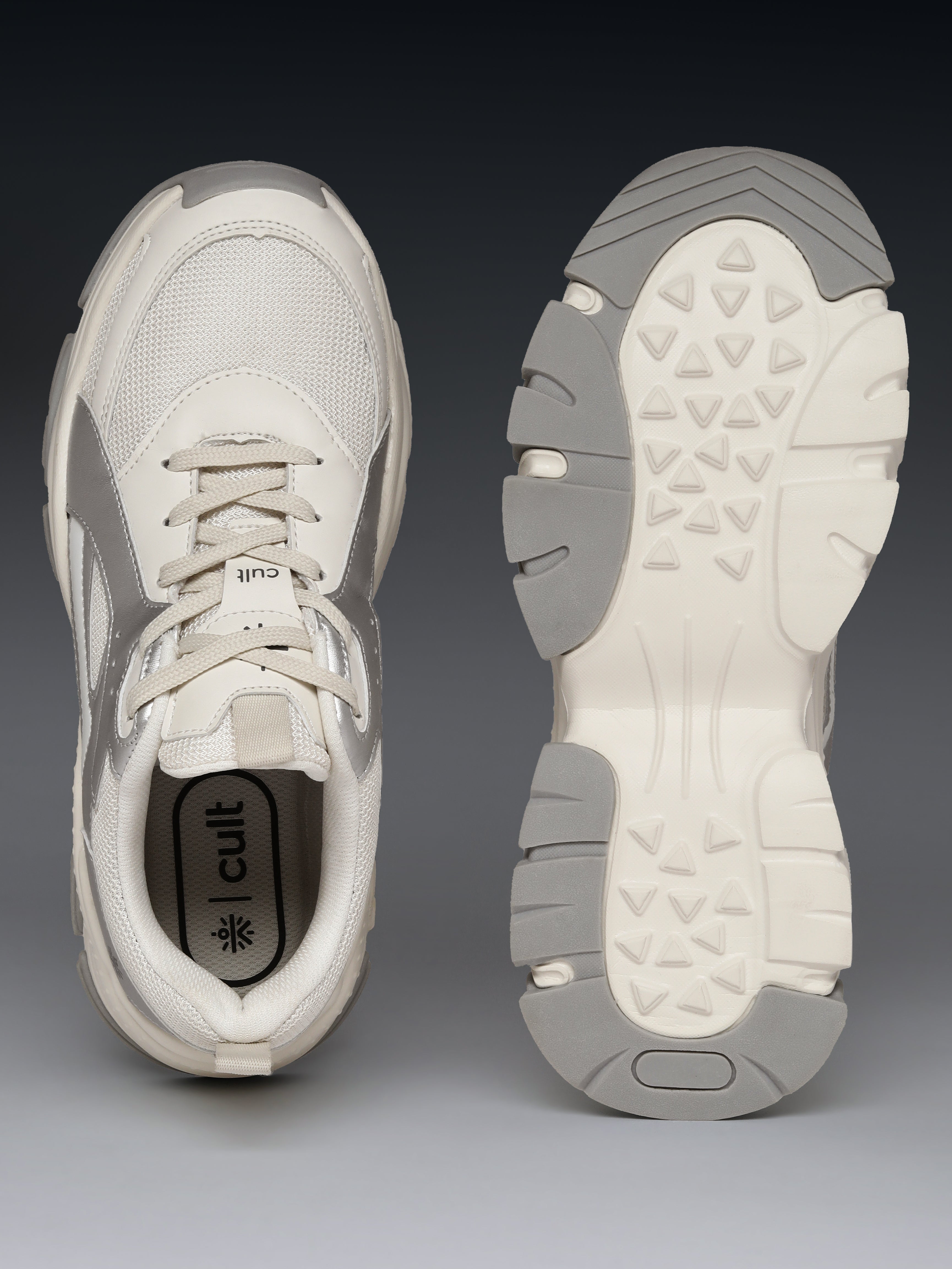 cult Women's Luna Sneakers - Off White/Silver