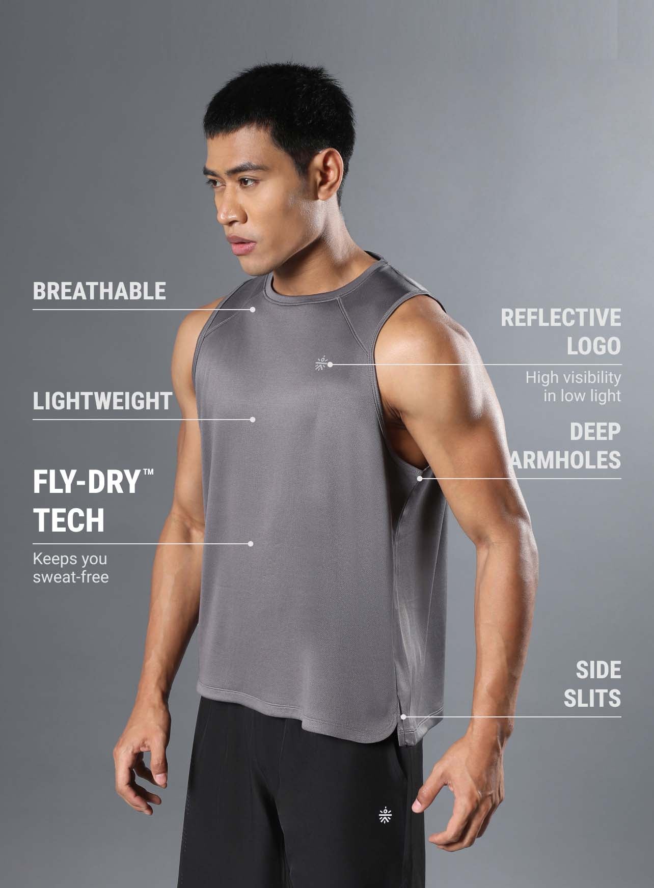 Men's Dark Grey Runner's Pro Tank