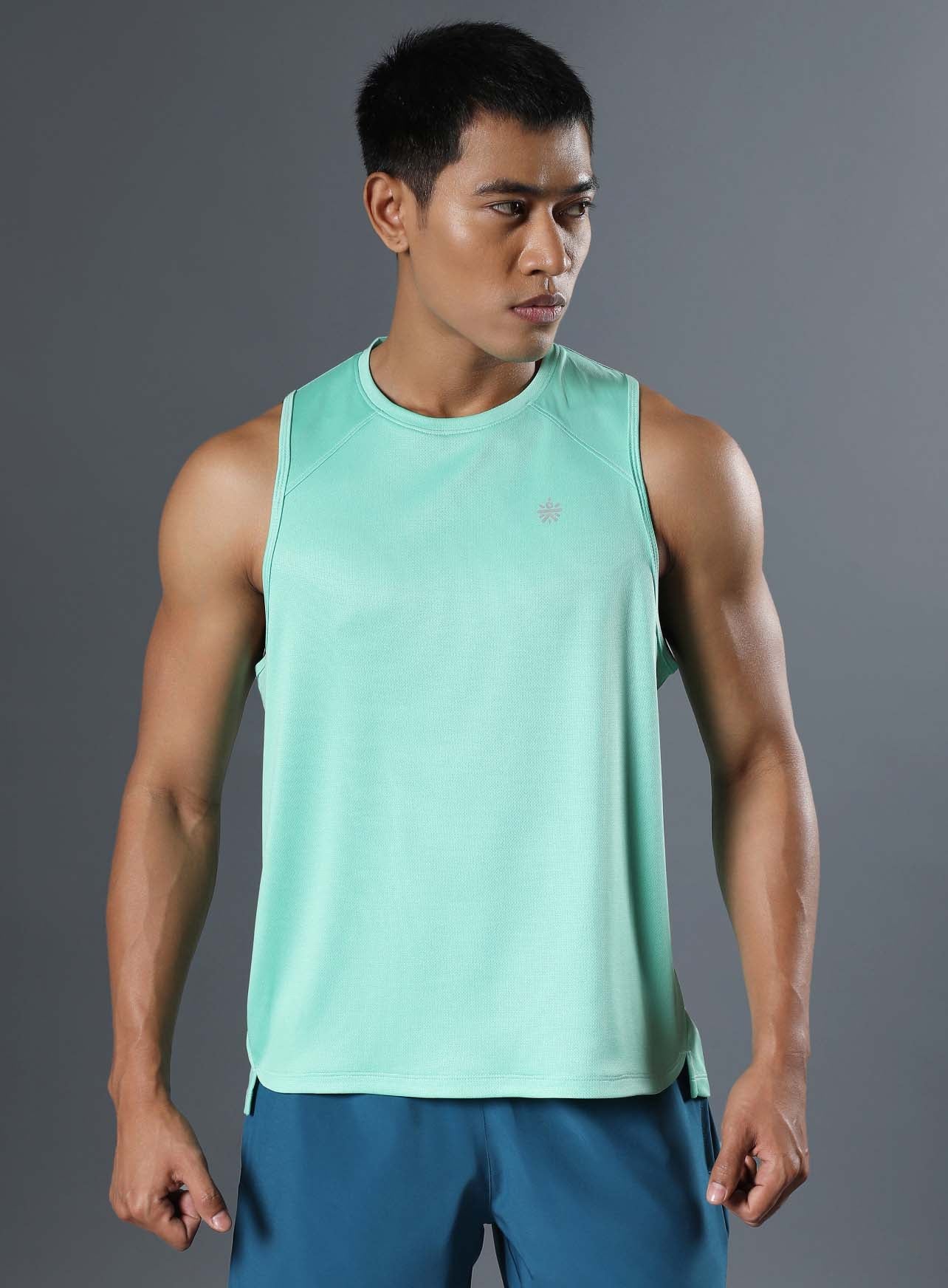 Men's Green Runner's Pro Tank