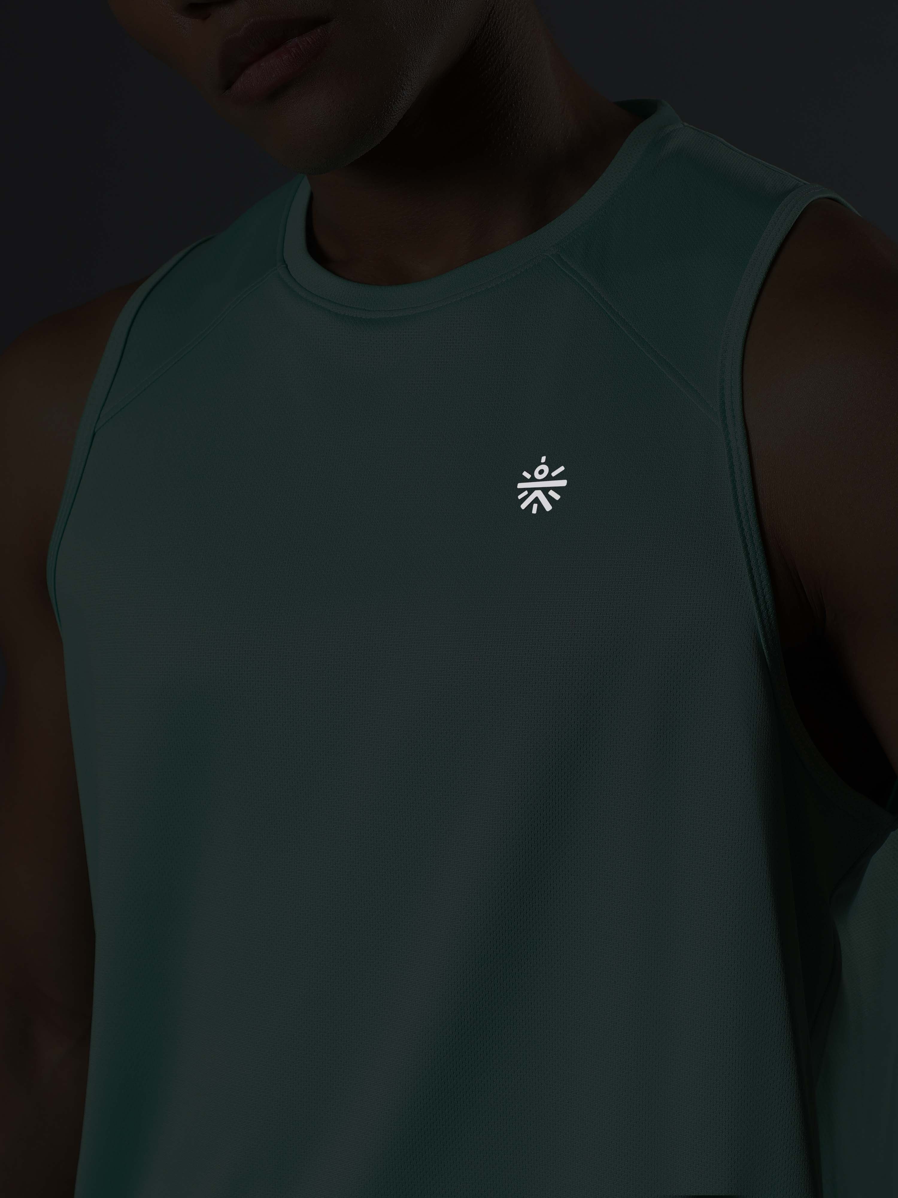 Men's Green Runner's Pro Tank