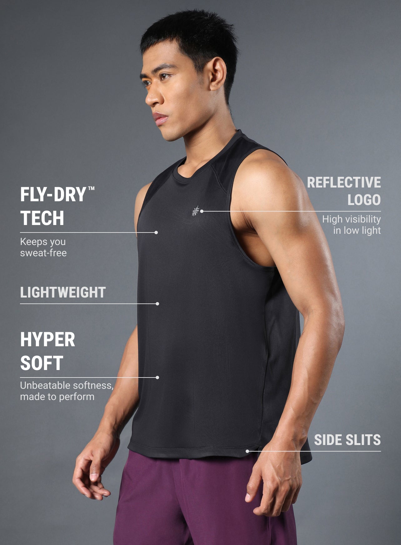 Men's Black Everyday Run Tank