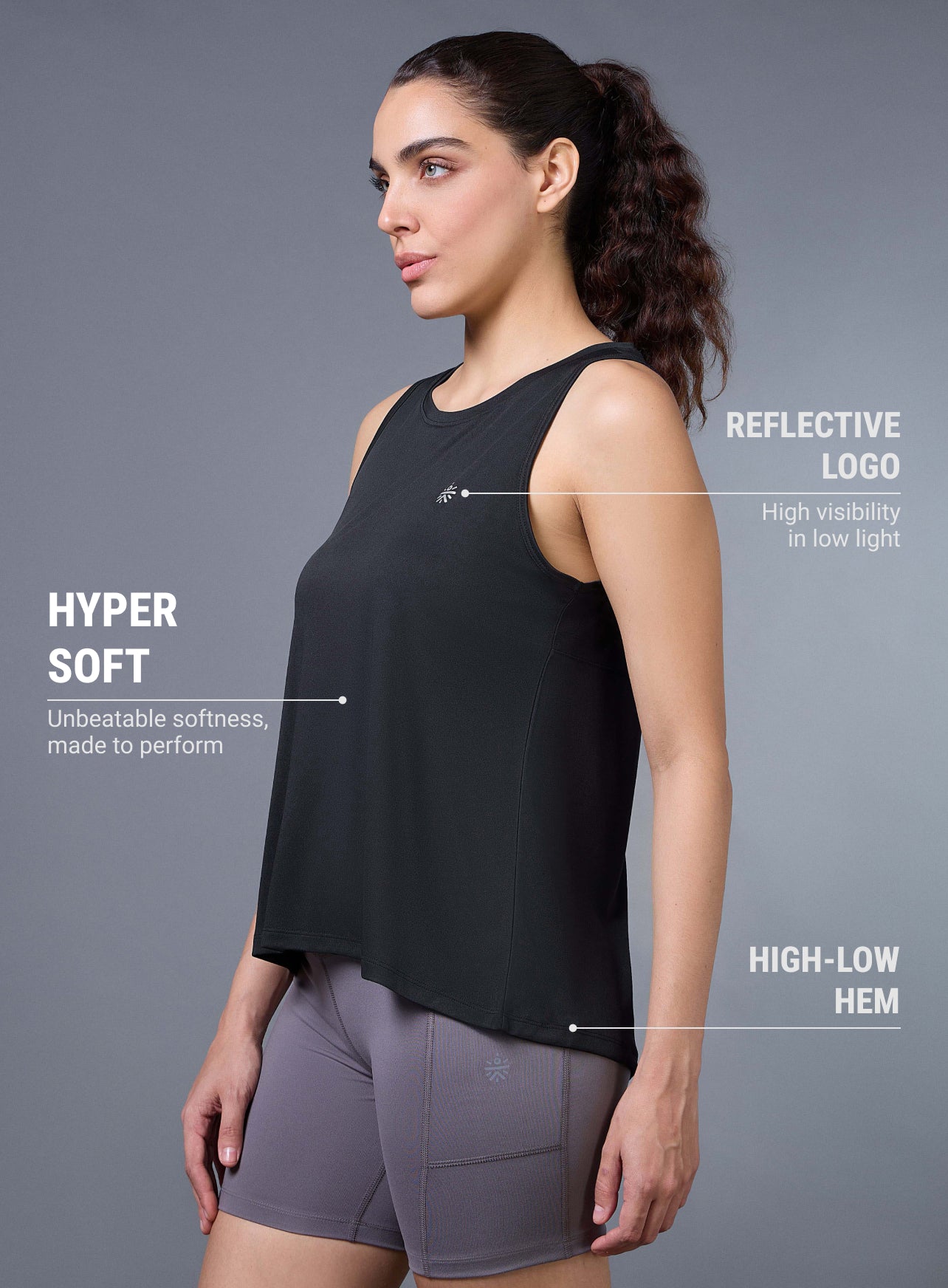 Women's Black Run Forward Tank