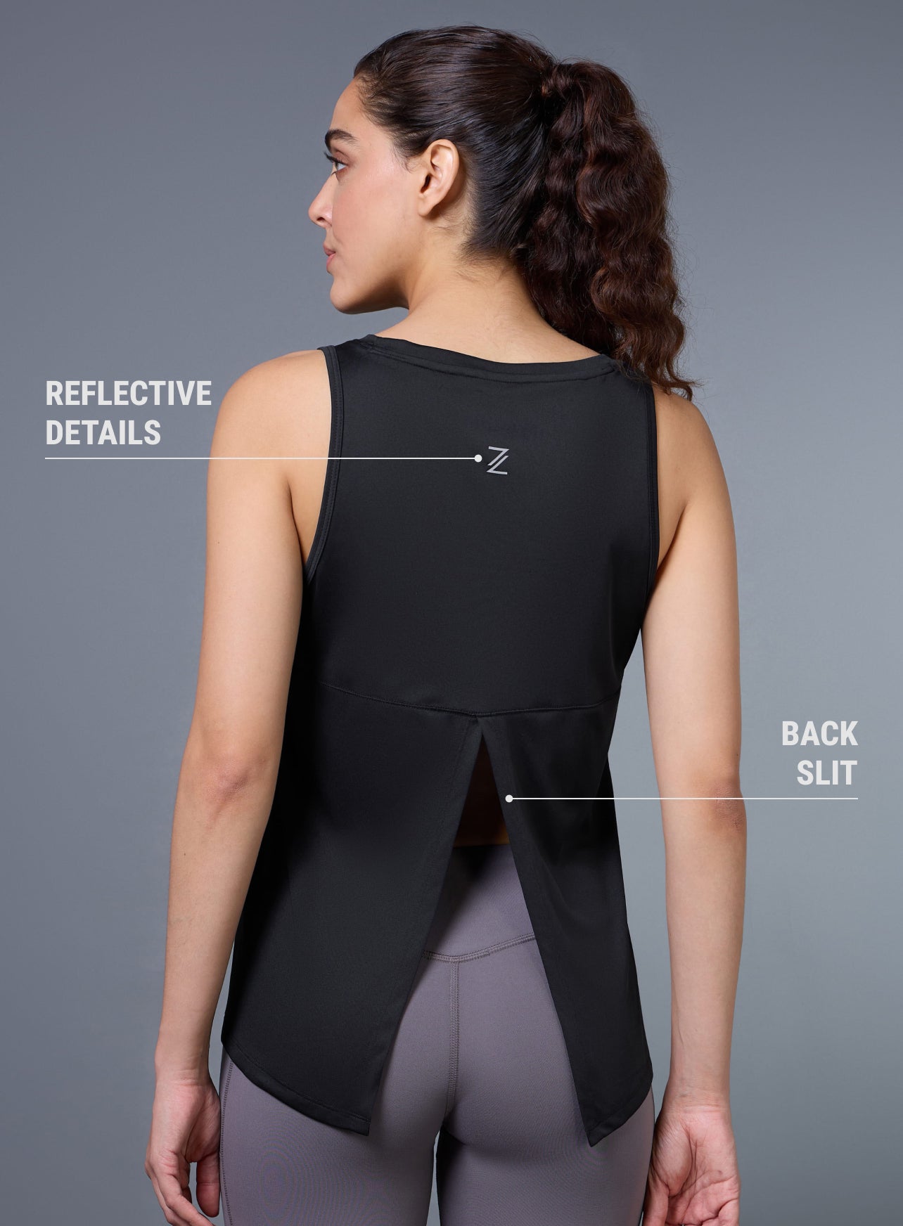 Women's Black Run Forward Tank