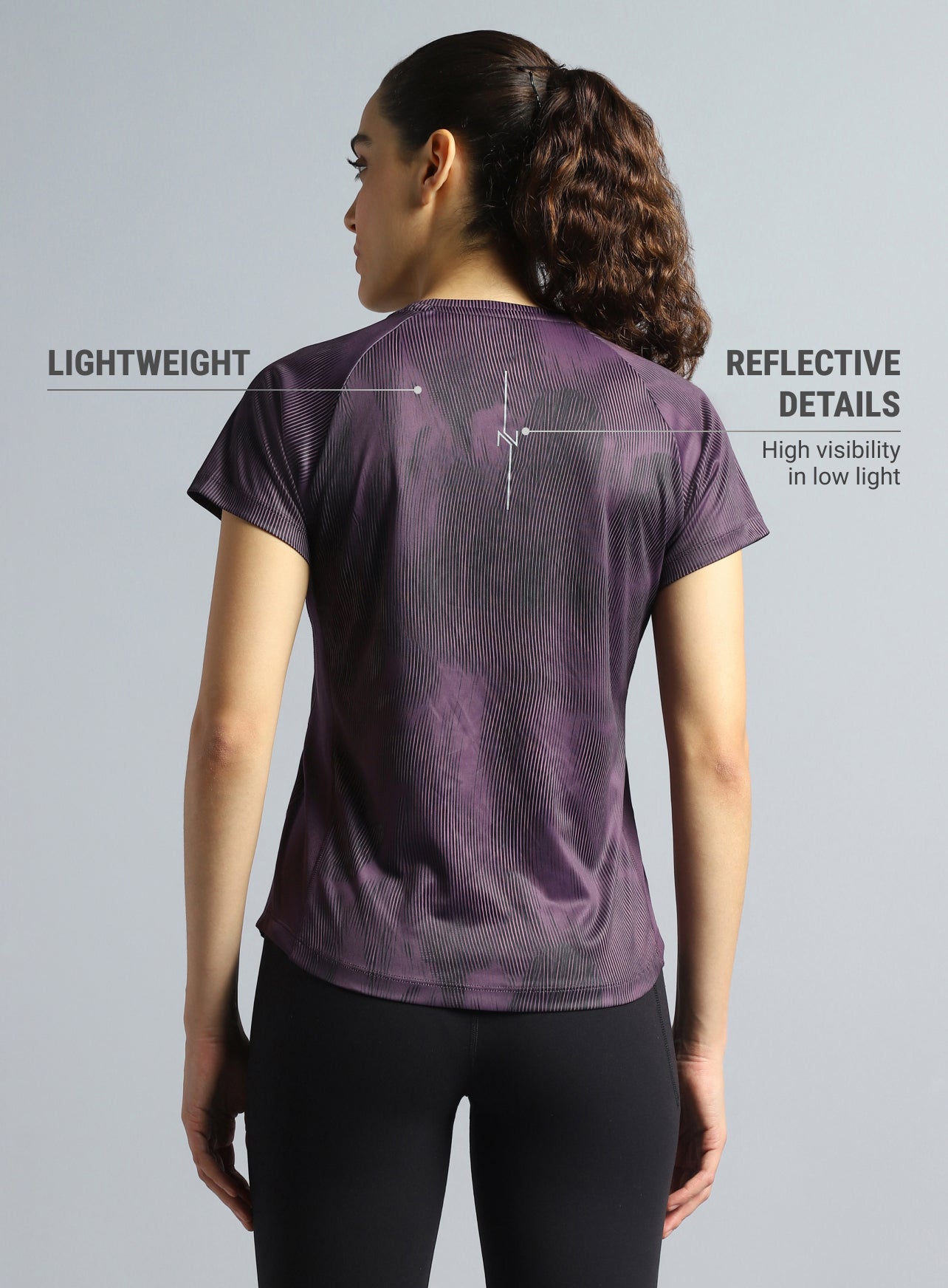 Women's Wine Urban Camo Run T-shirt