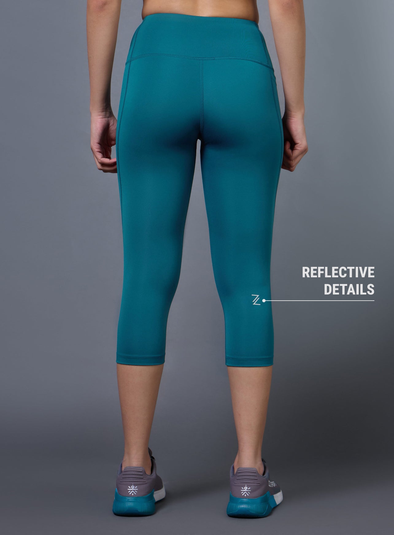 Women's Teal Everyday Run Cropped Length Tights