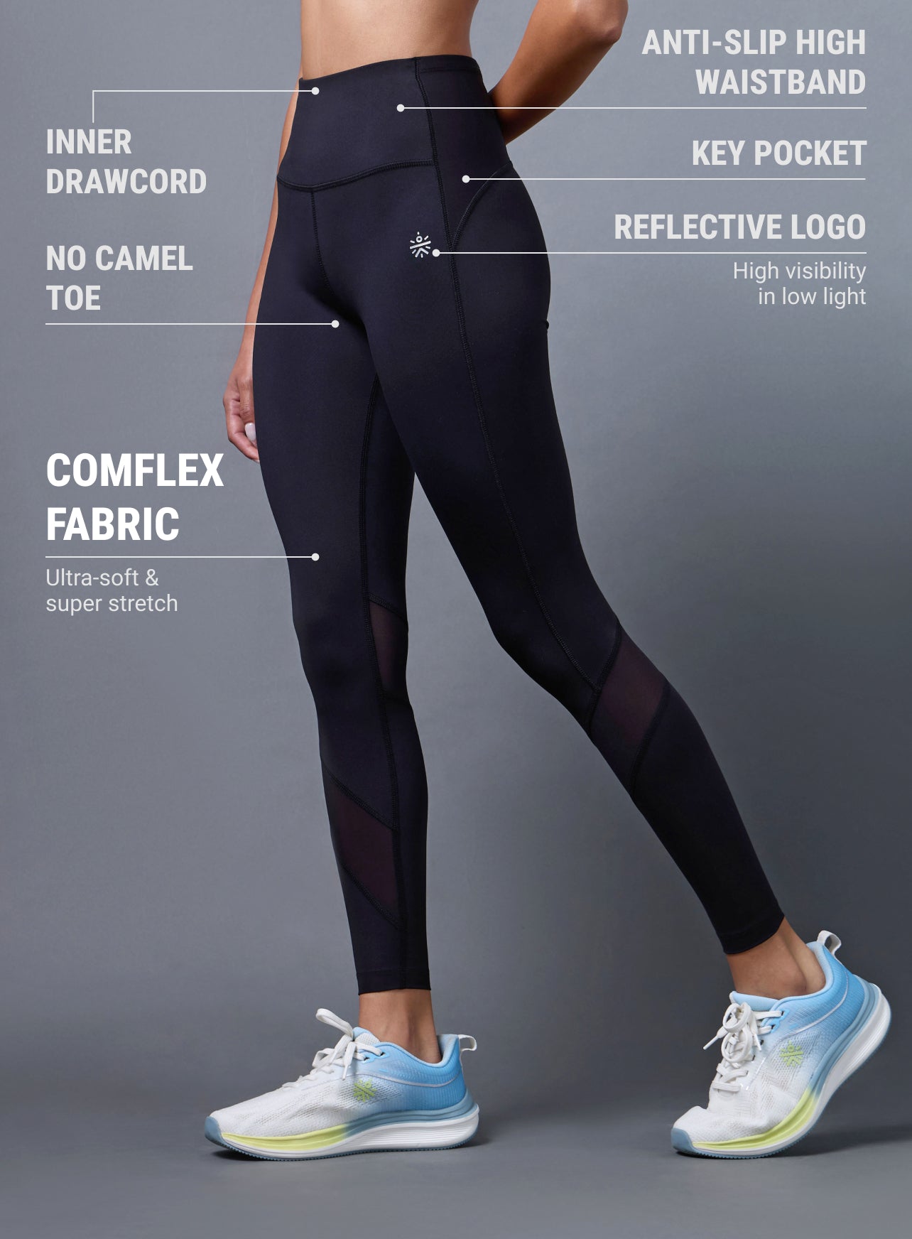 Women's Black Run Forward Tights