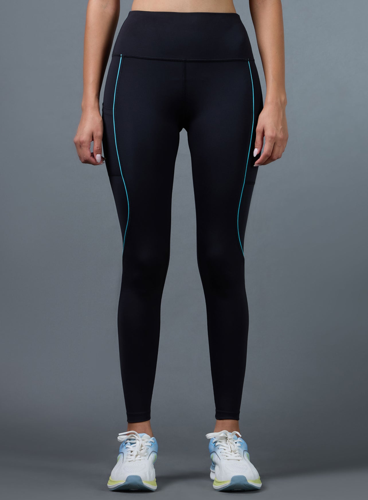 Women's Black Pace Up Running Tights