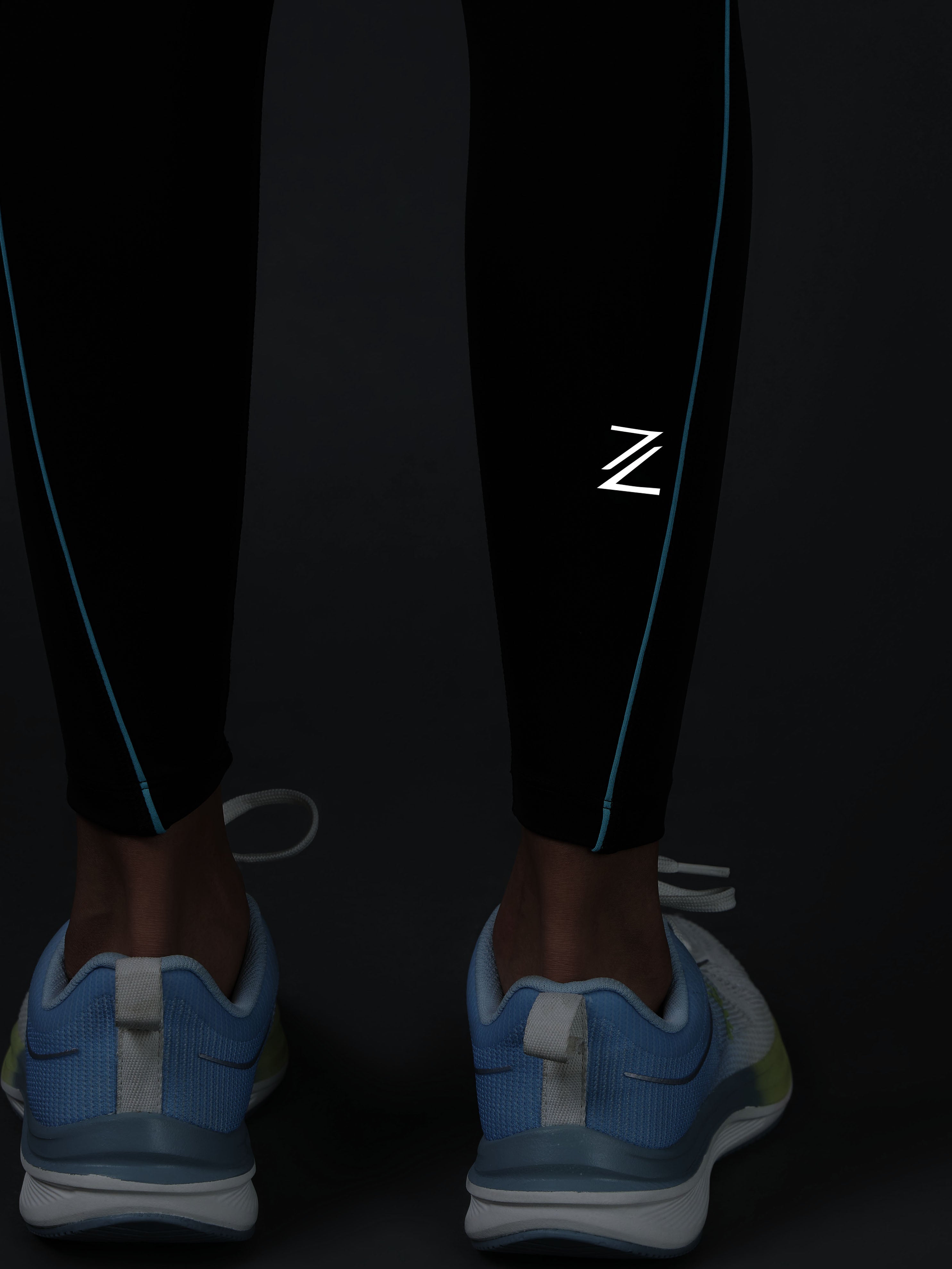 Women's Black Pace Up Running Tights