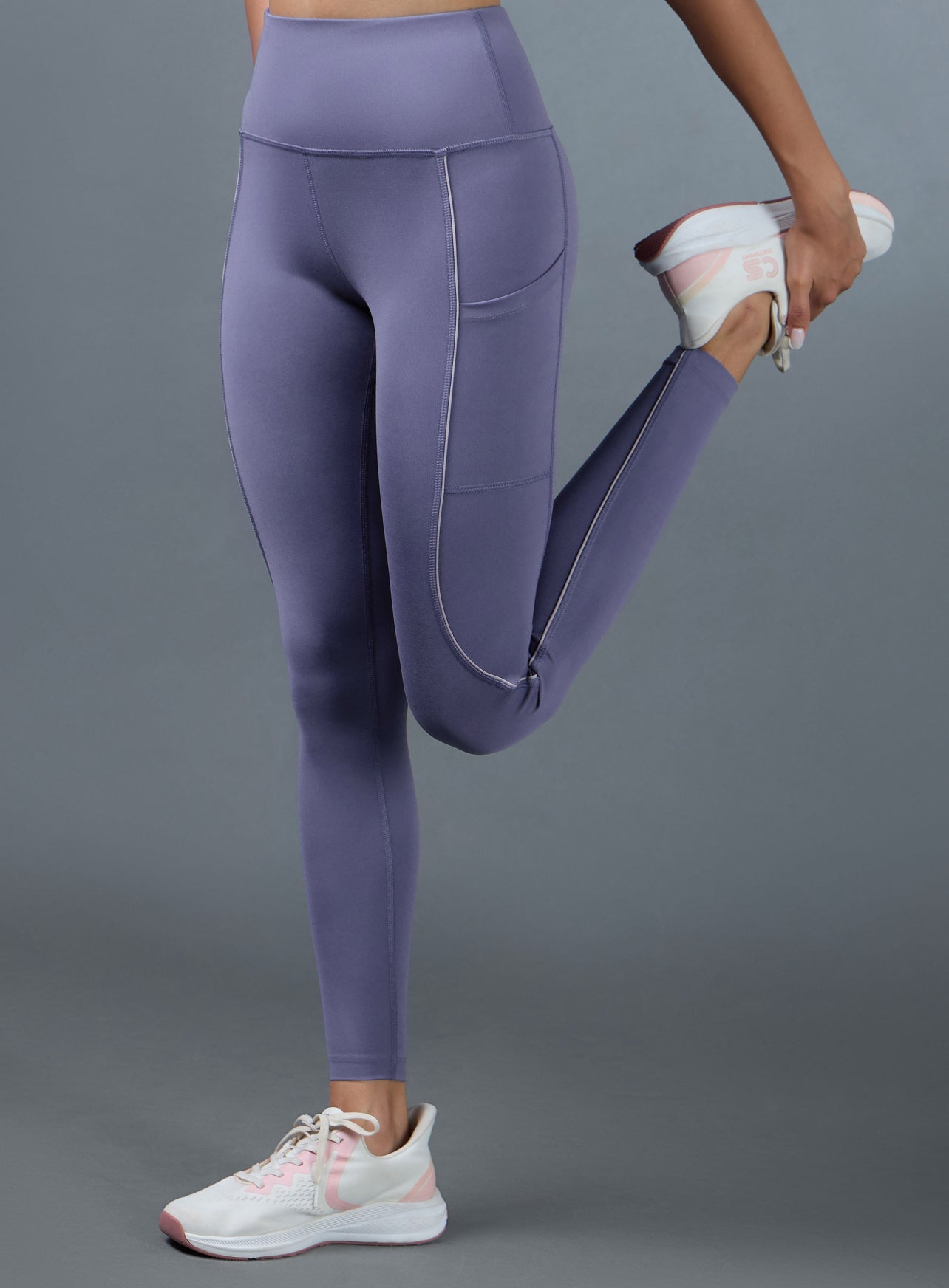 Women's Purple Pace Up Running Tights