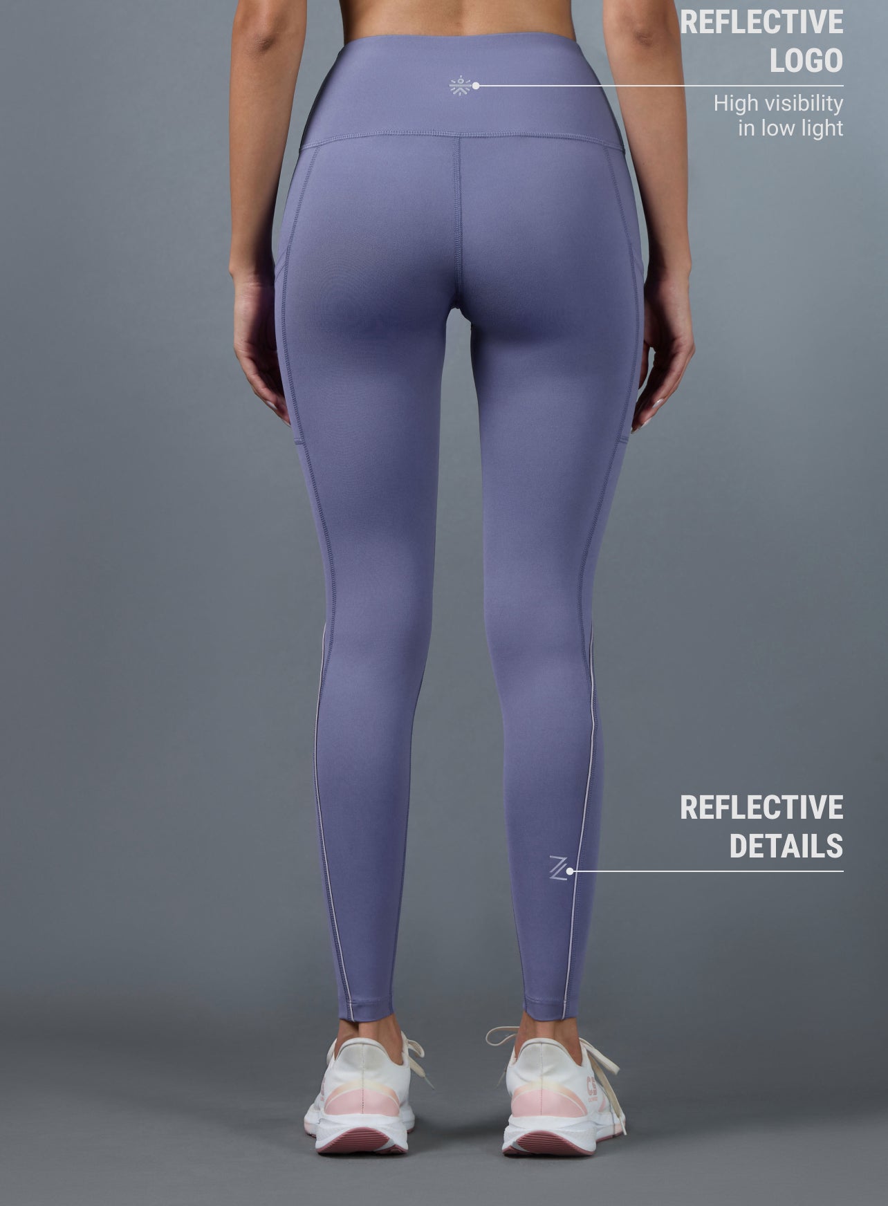 Women's Purple Pace Up Running Tights