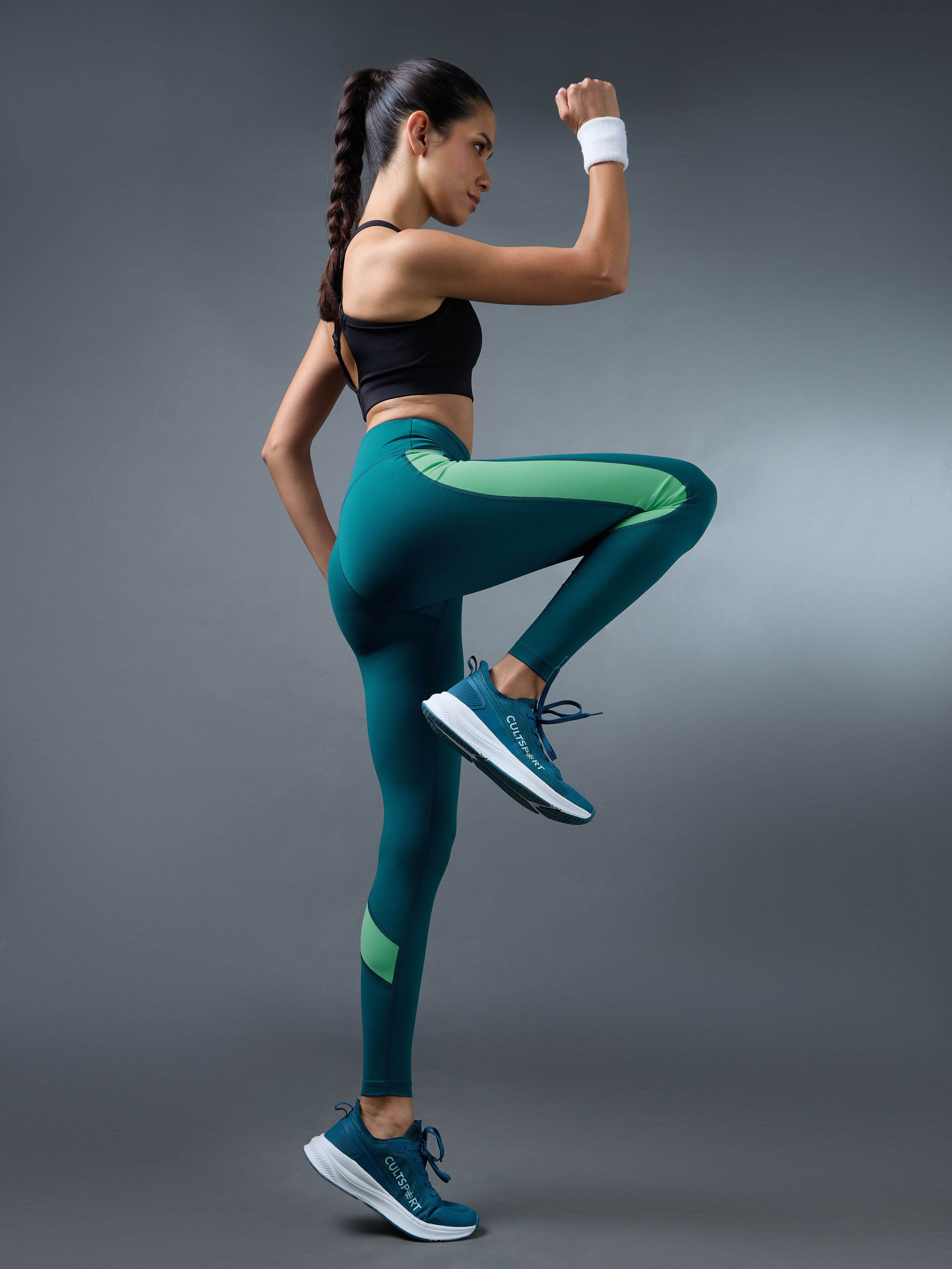 Women's Teal Run Elevate Tights
