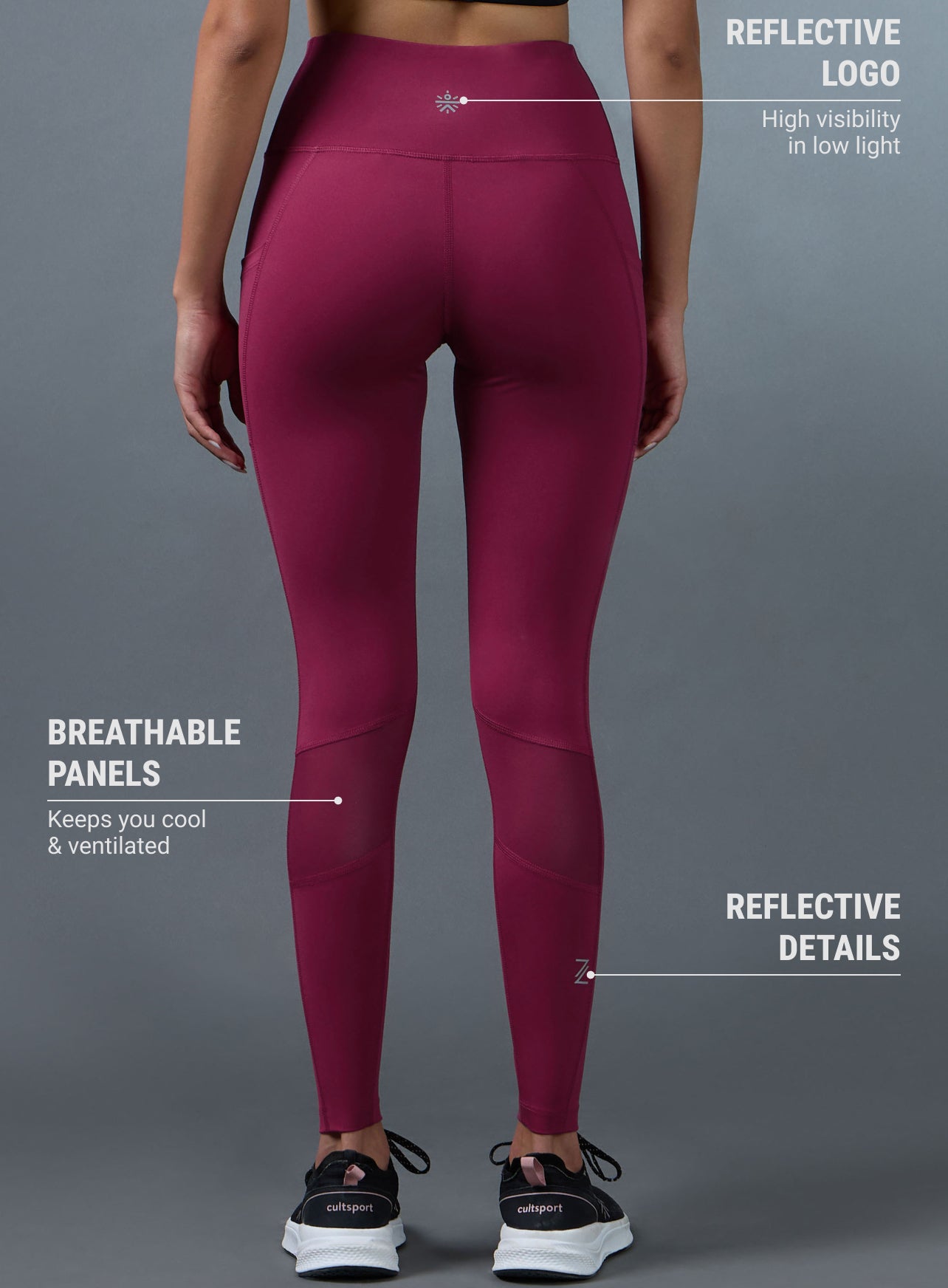 Women's Maroon Ultimate Running Tights