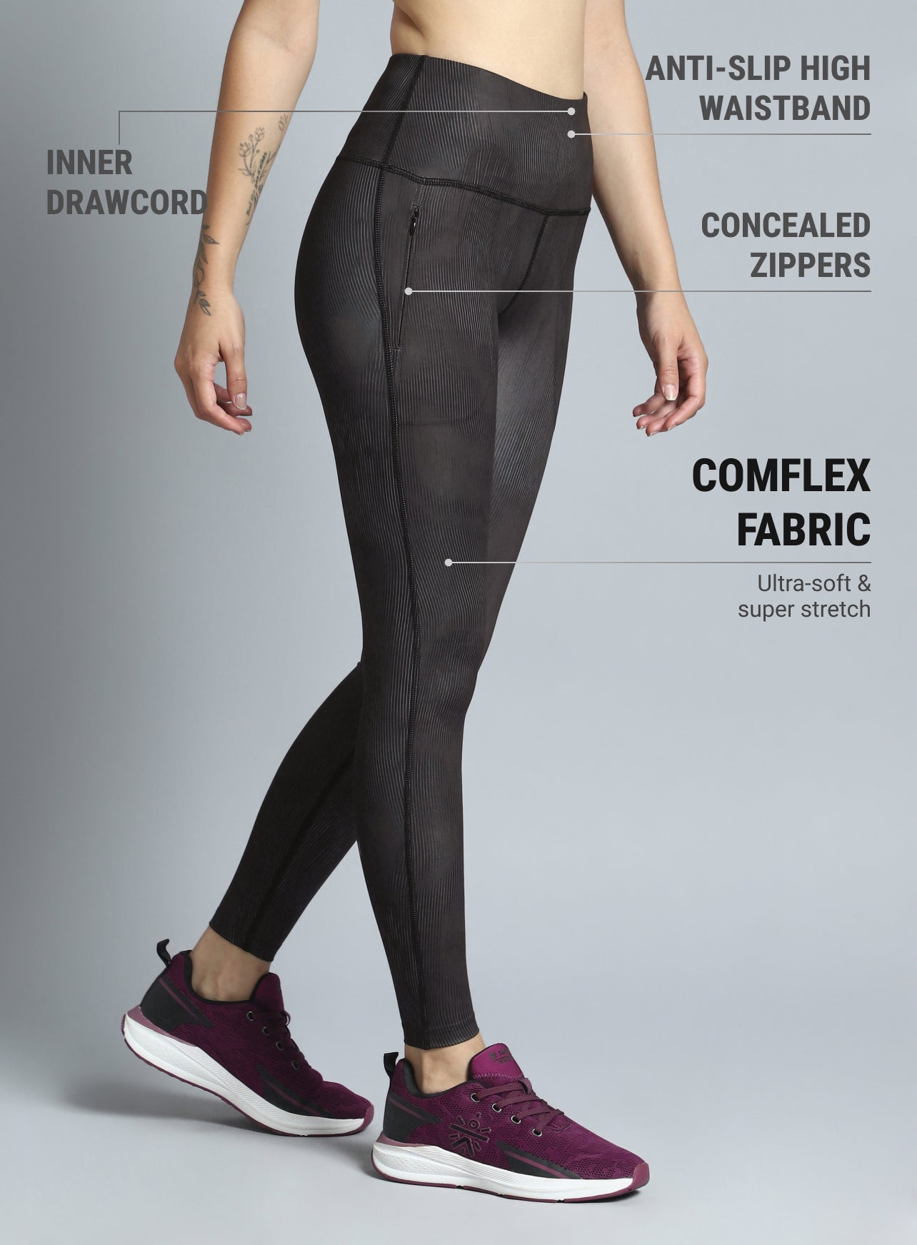 Women's Black Urban Camo Running COMFlex Tights