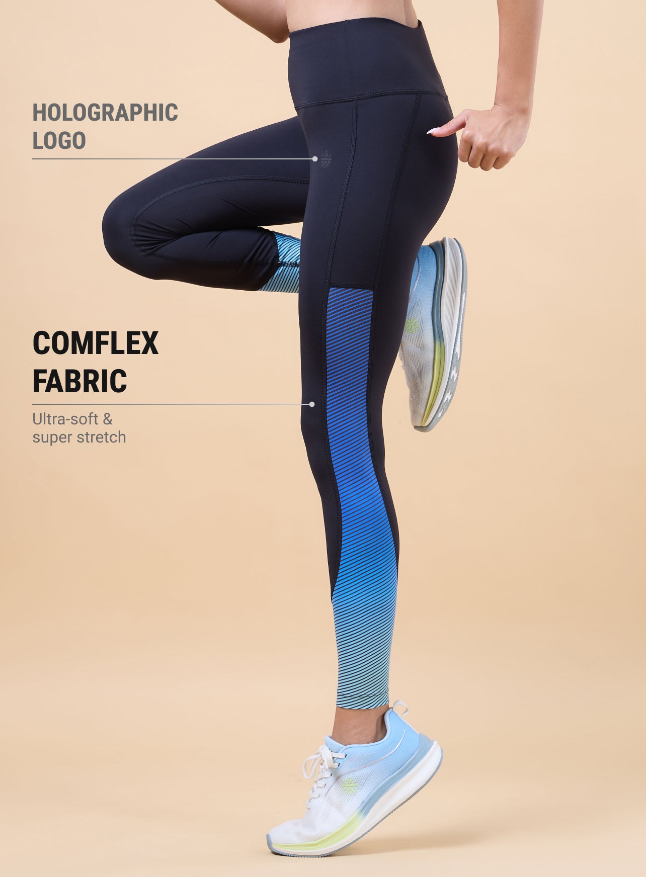 Women's Black Energy Print Sculpted COMFlex Tights