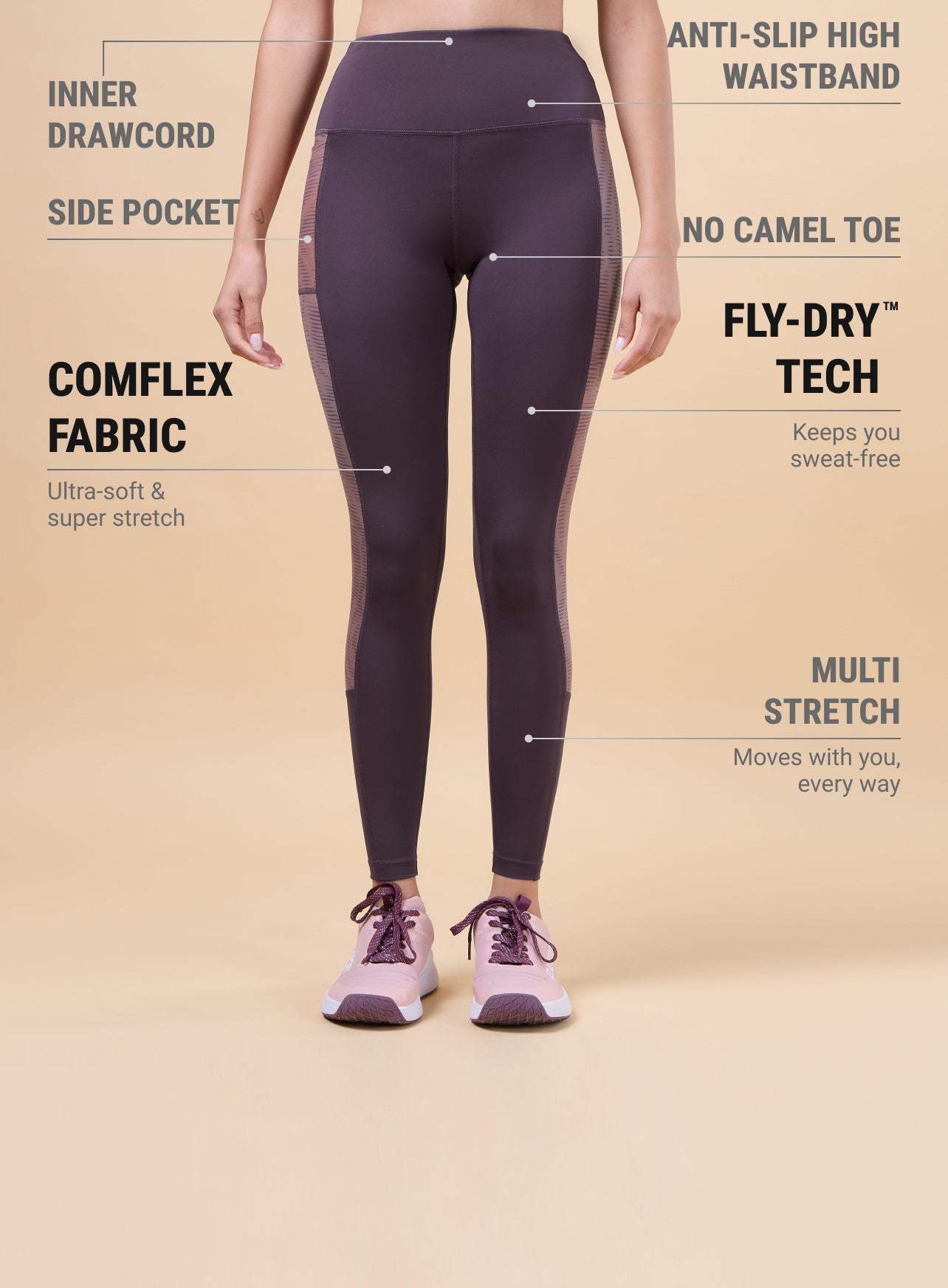 Women's Plum Energy Map Printed COMFlex Tights