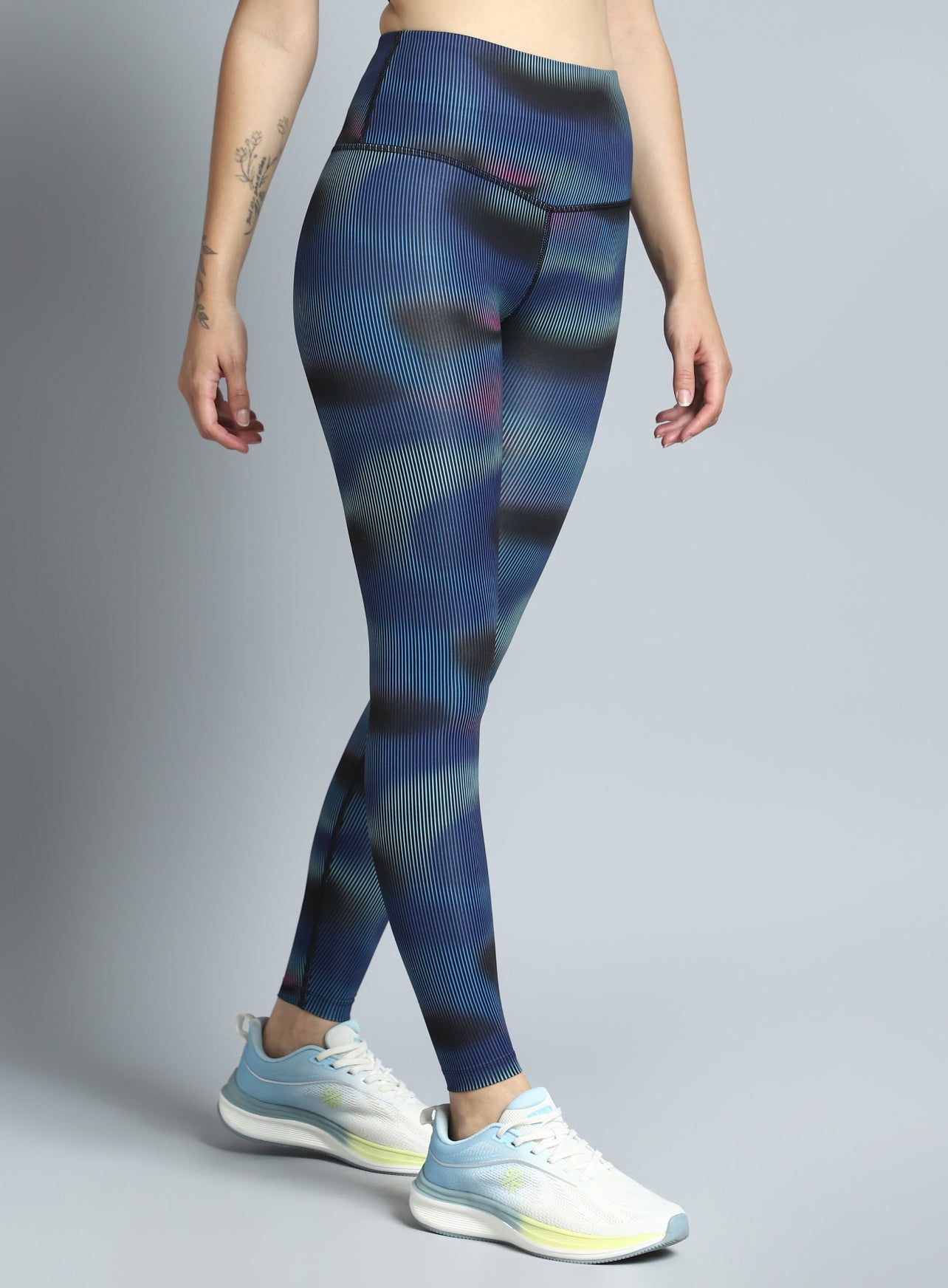 Women's Black Energy Map All Over Print COMFlex Tights