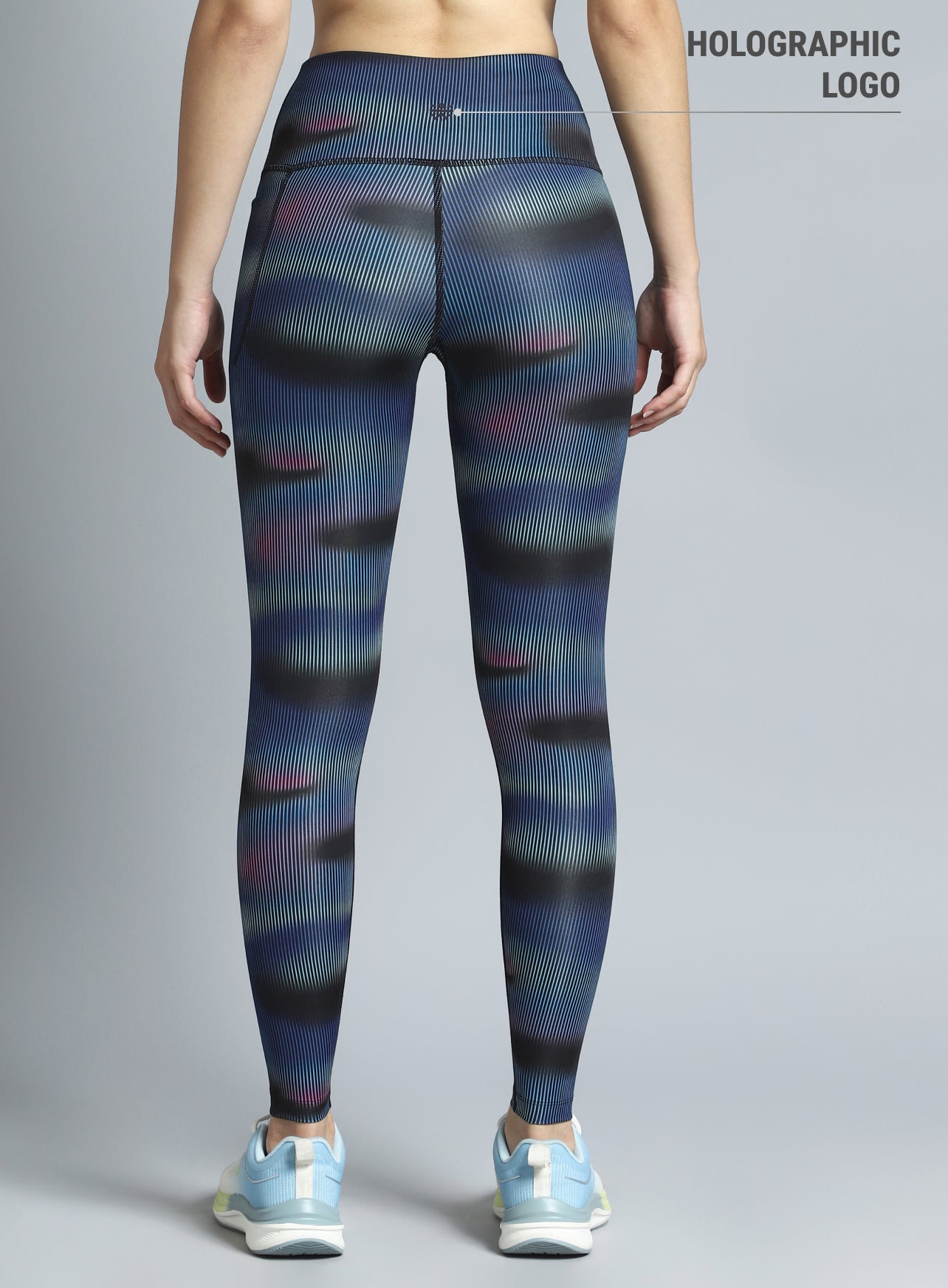 Women's Black Energy Map All Over Print COMFlex Tights