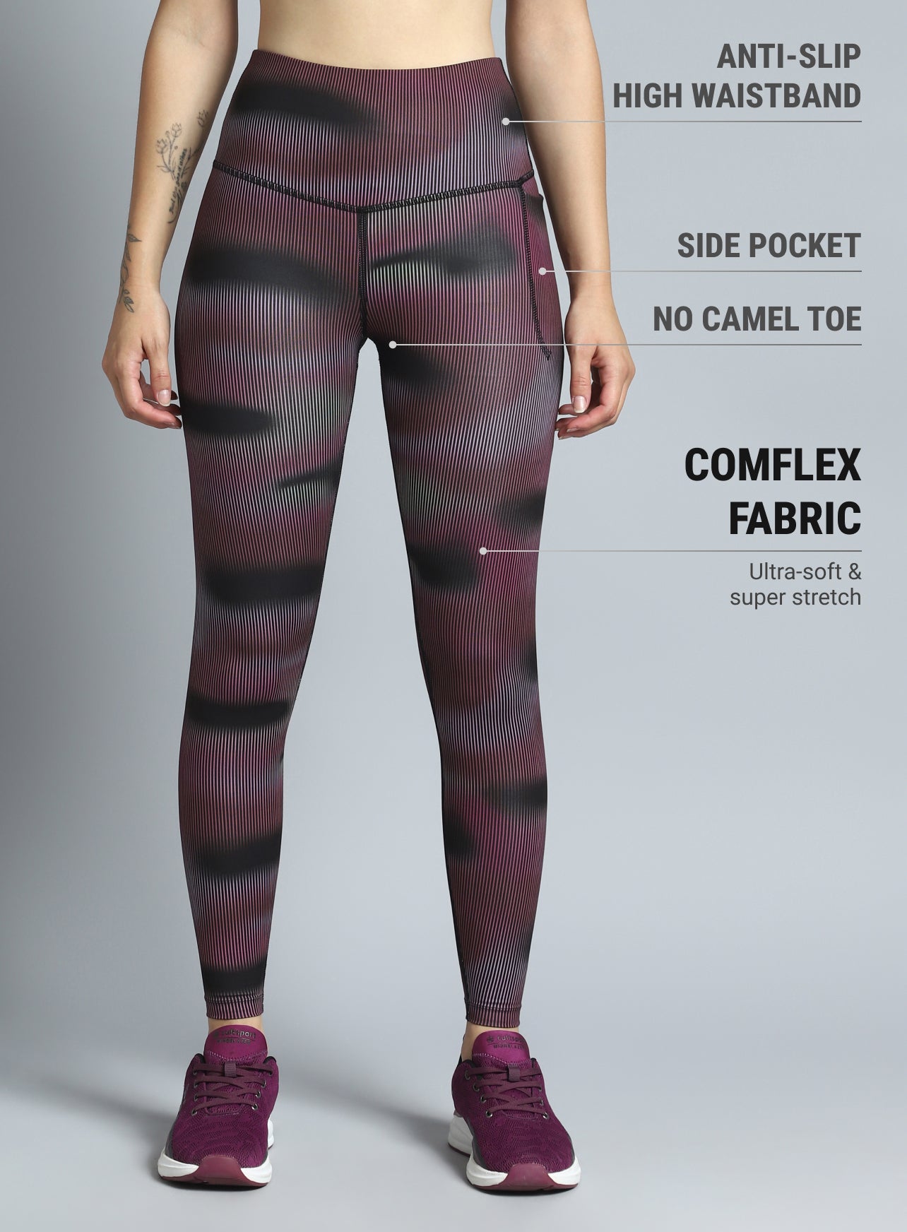 Women's Pink Energy Map All Over Print COMFlex Tights