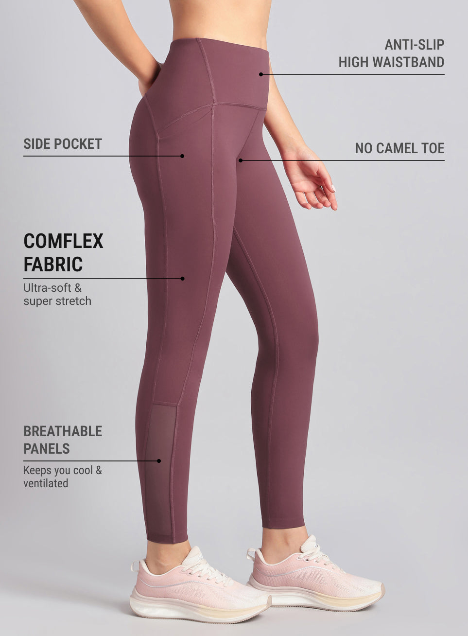 Women's Red Training Shape Shifter COMFlex Tights