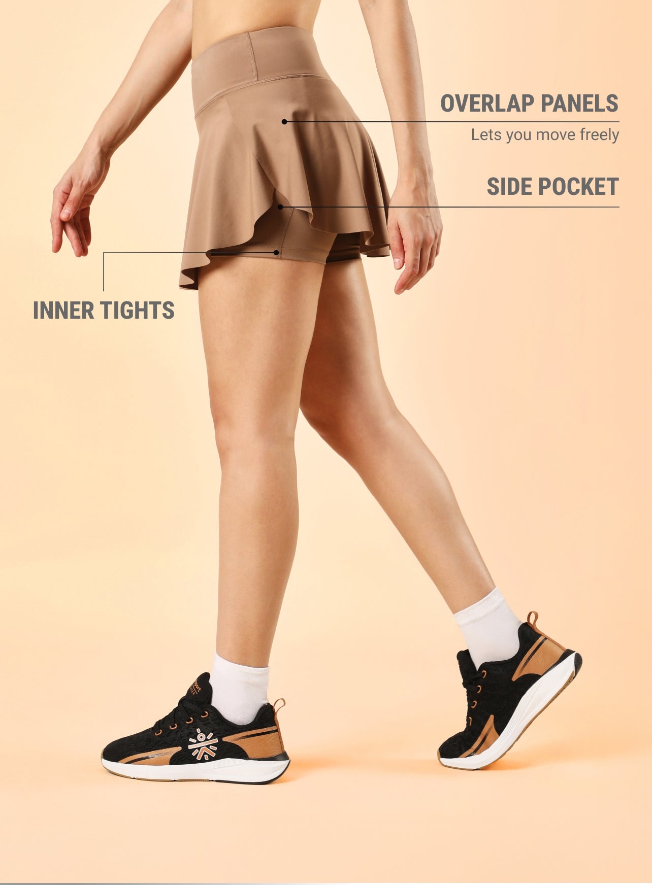 Women's Beige True Performance Sculpted COMFlex Skorts