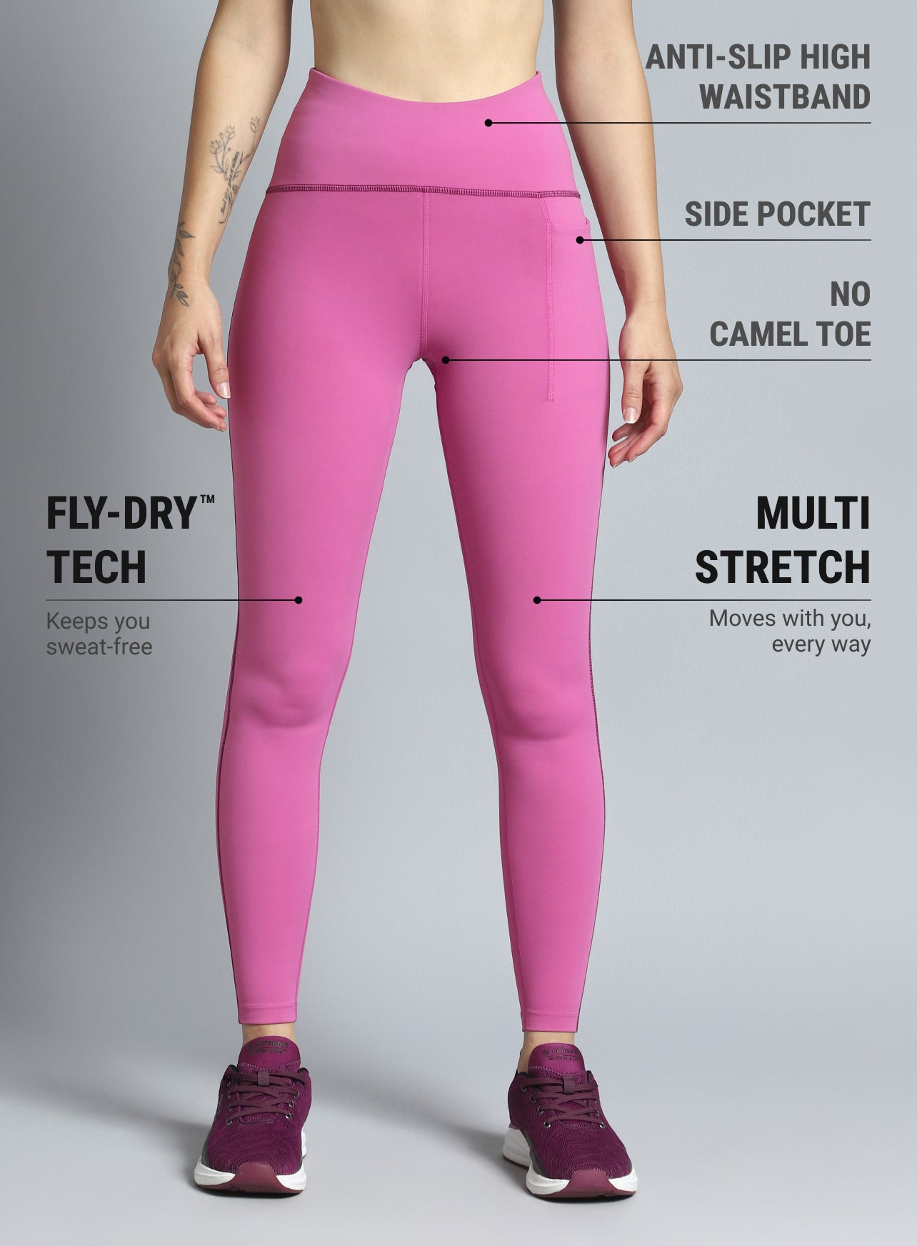 Women's Pink Training Sculpted COMFlex Tights