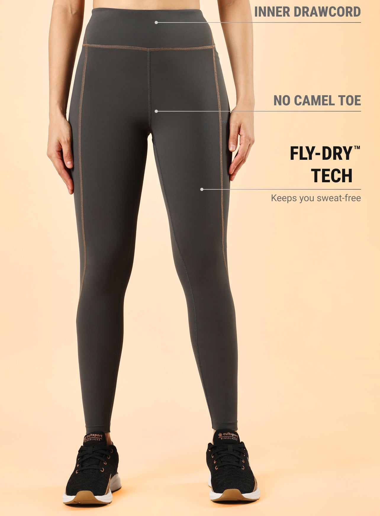 Women's Drak Grey Training Elevate Sculpt COMFlex Tights