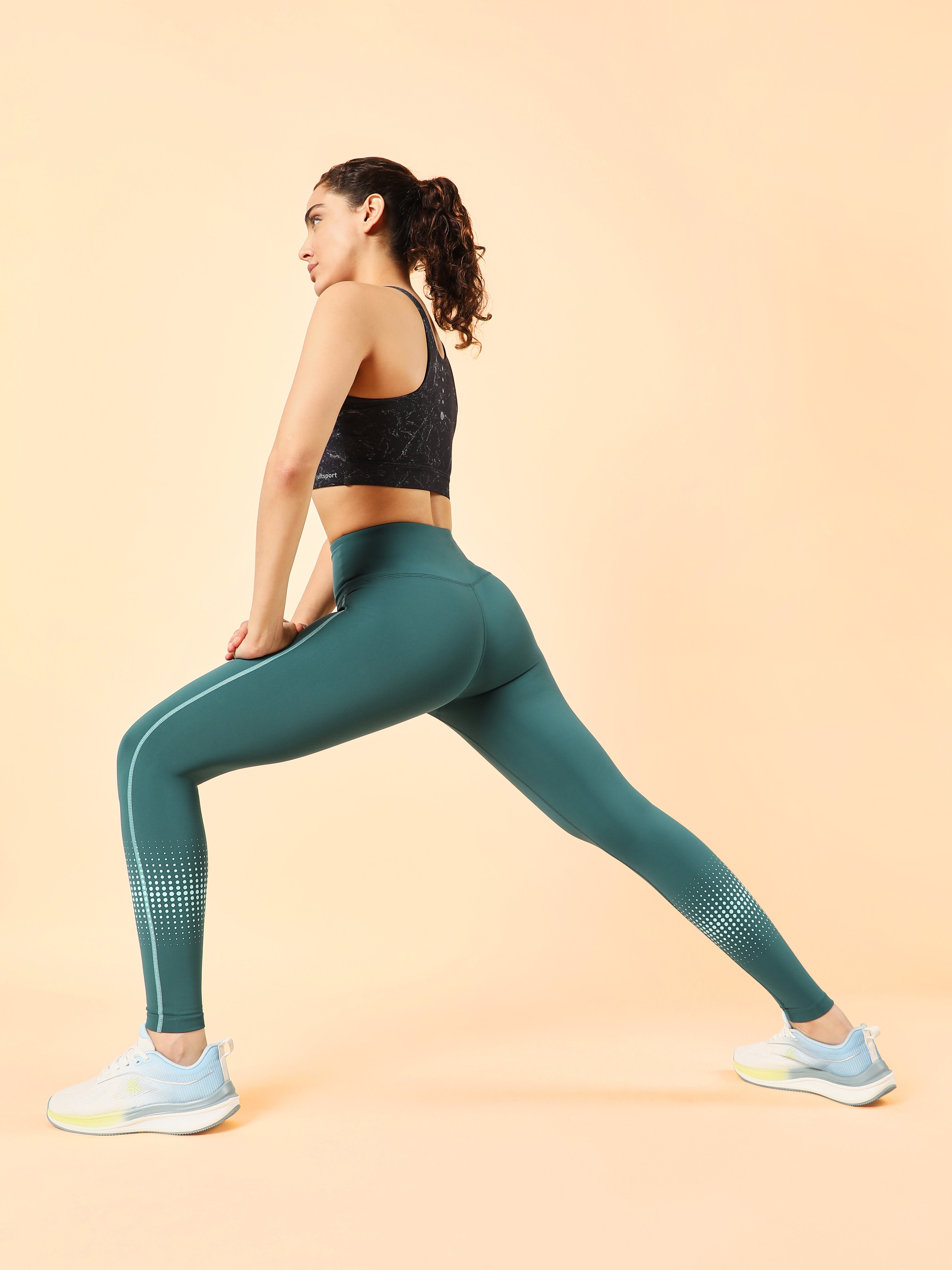 Women's Teal Energy Map Printed COMFlex Tights