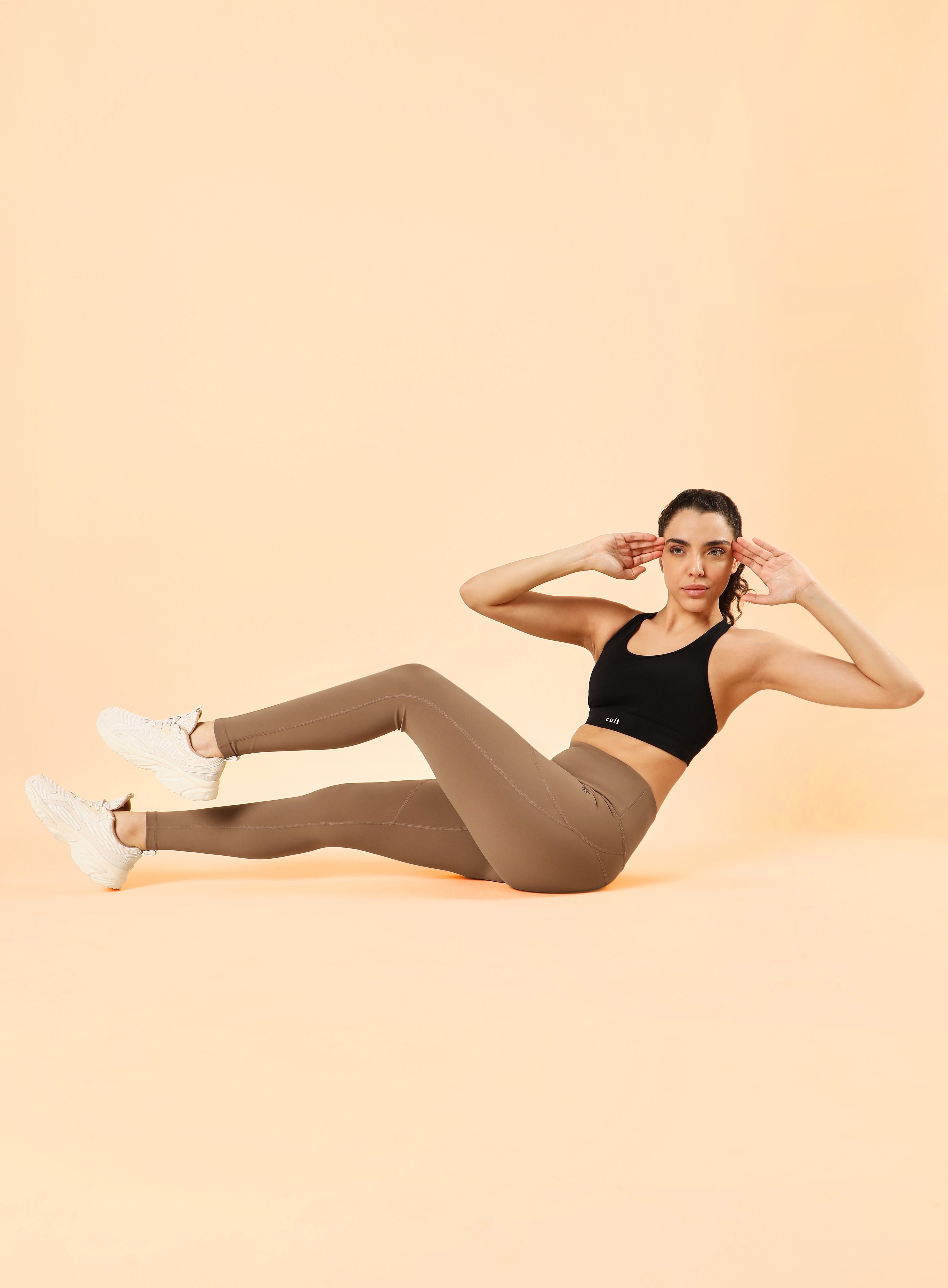 Women's Beige Train In Workout COMFlex Tights