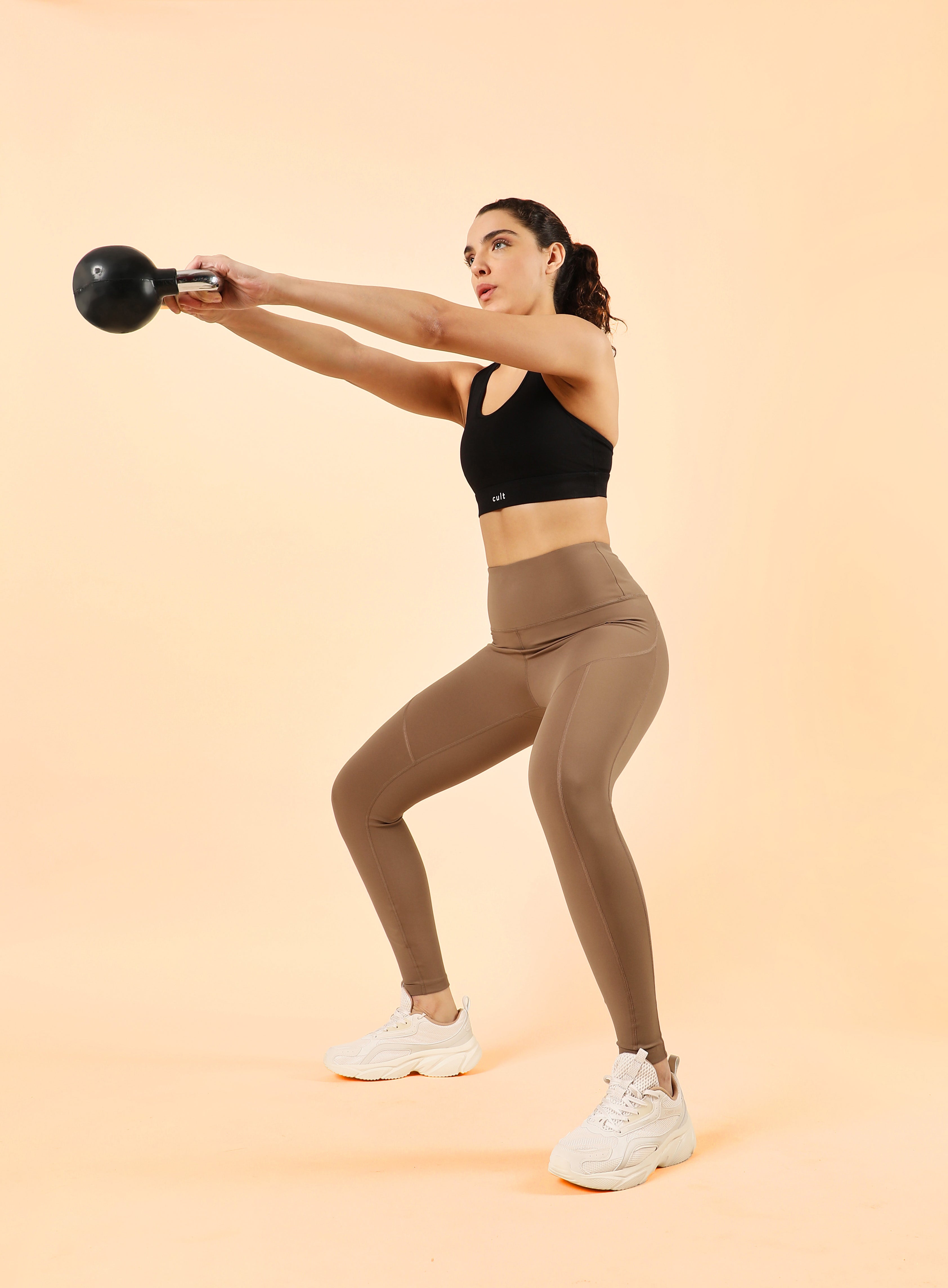 Women's Beige Train In Workout COMFlex Tights