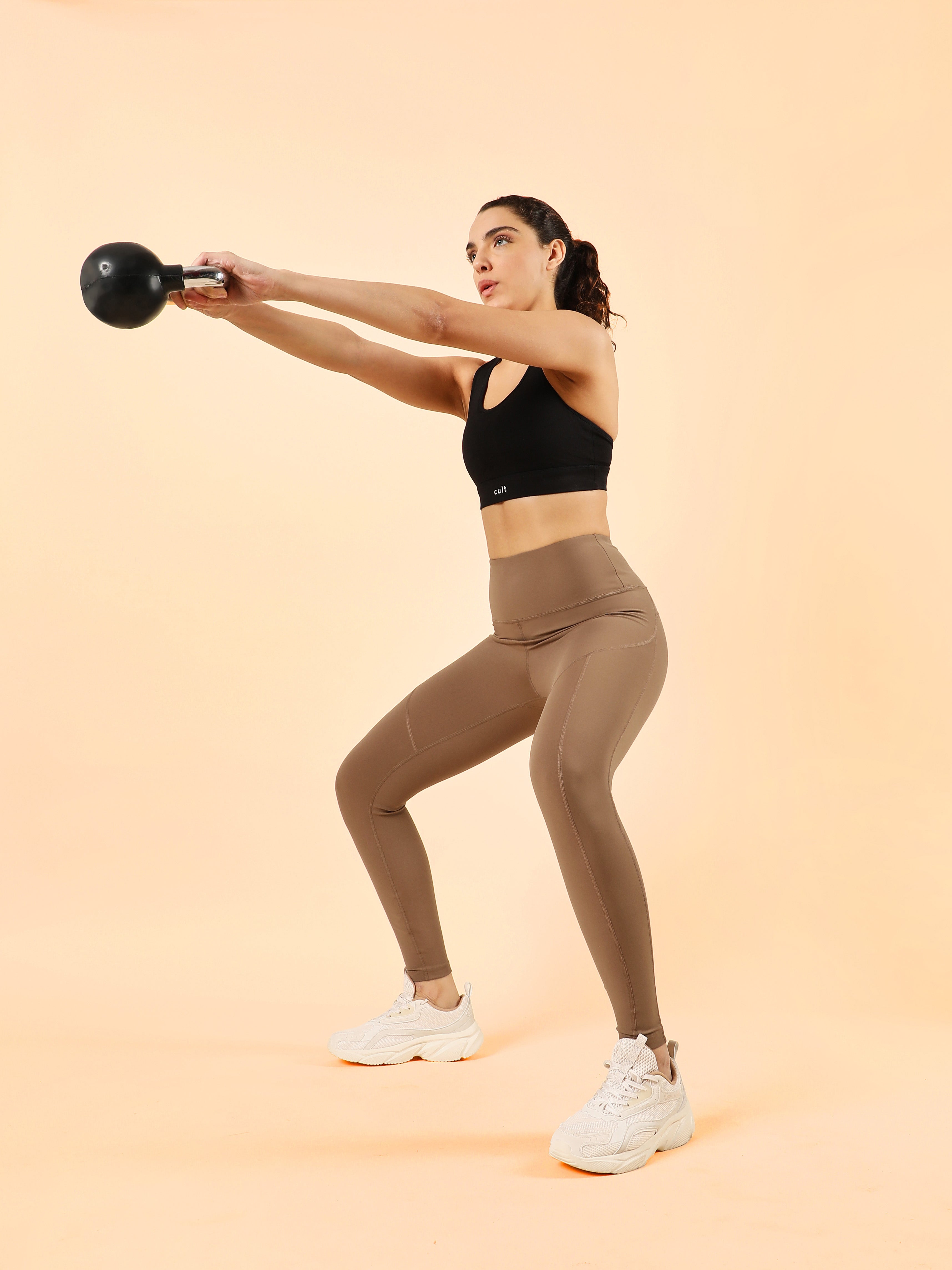 Women's Beige Train In Workout COMFlex Tights