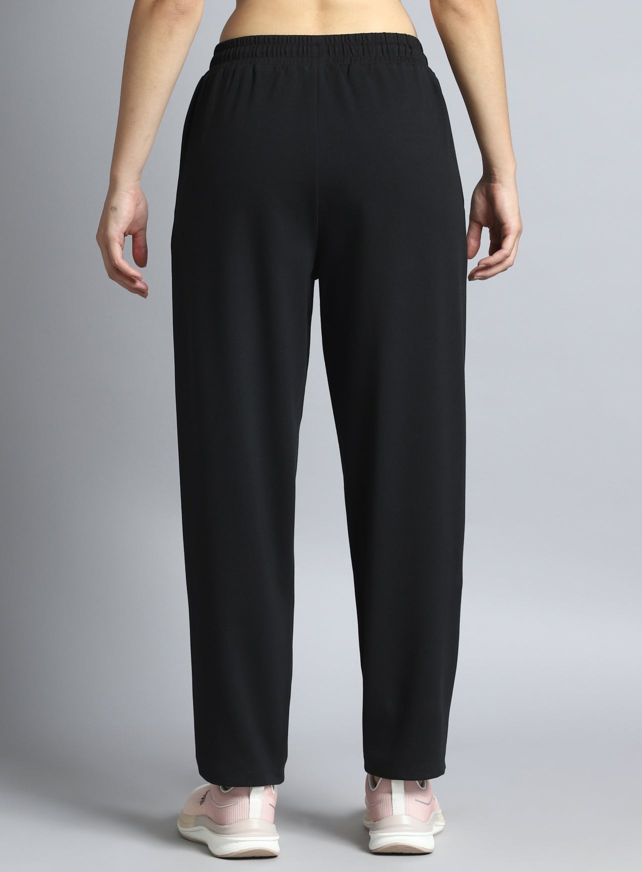 Women's Black Traveller Tapered Fit Trackpants