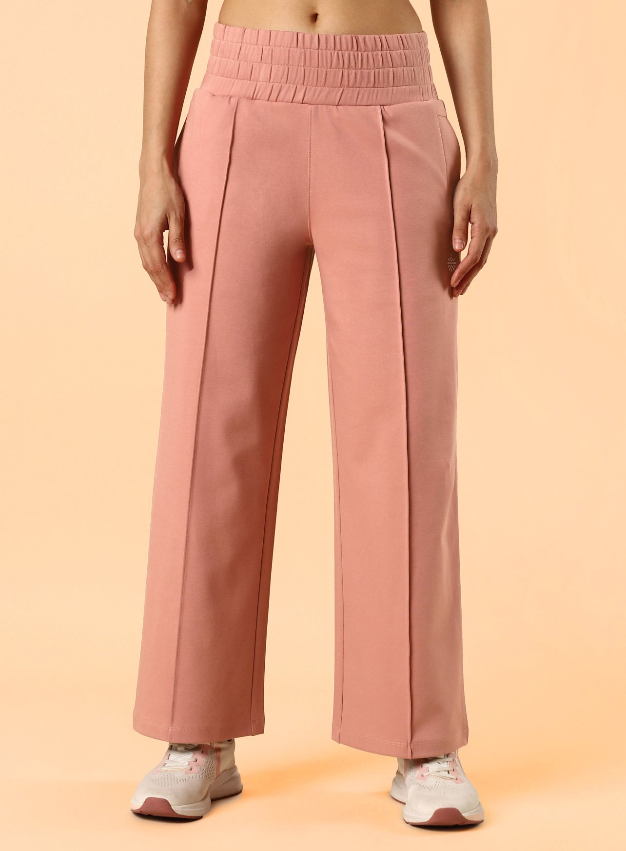Women's Pink Flex Premium Wide Leg High Waist Pants
