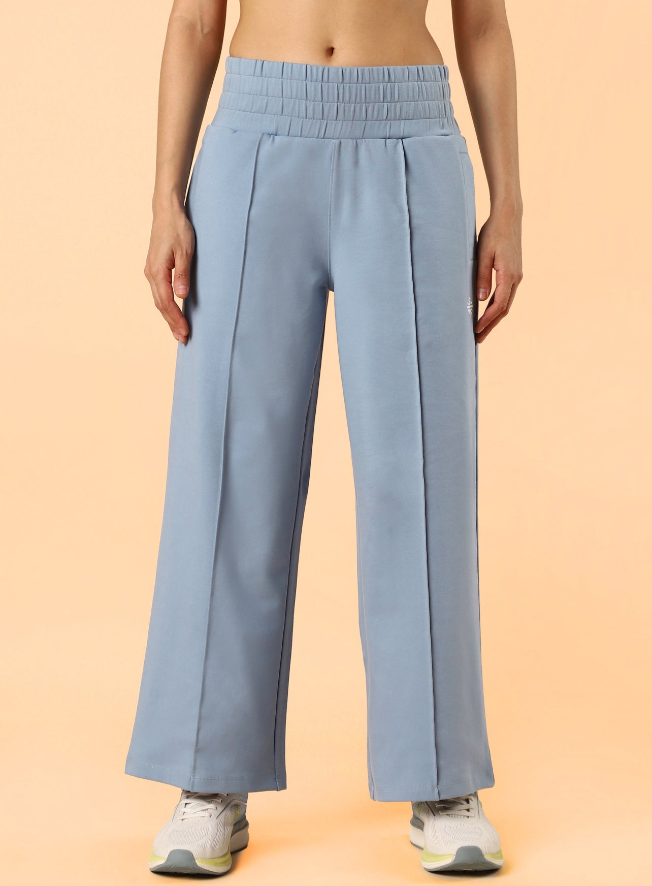 Women's Blue Flex Premium Wide Leg High Waist Pants