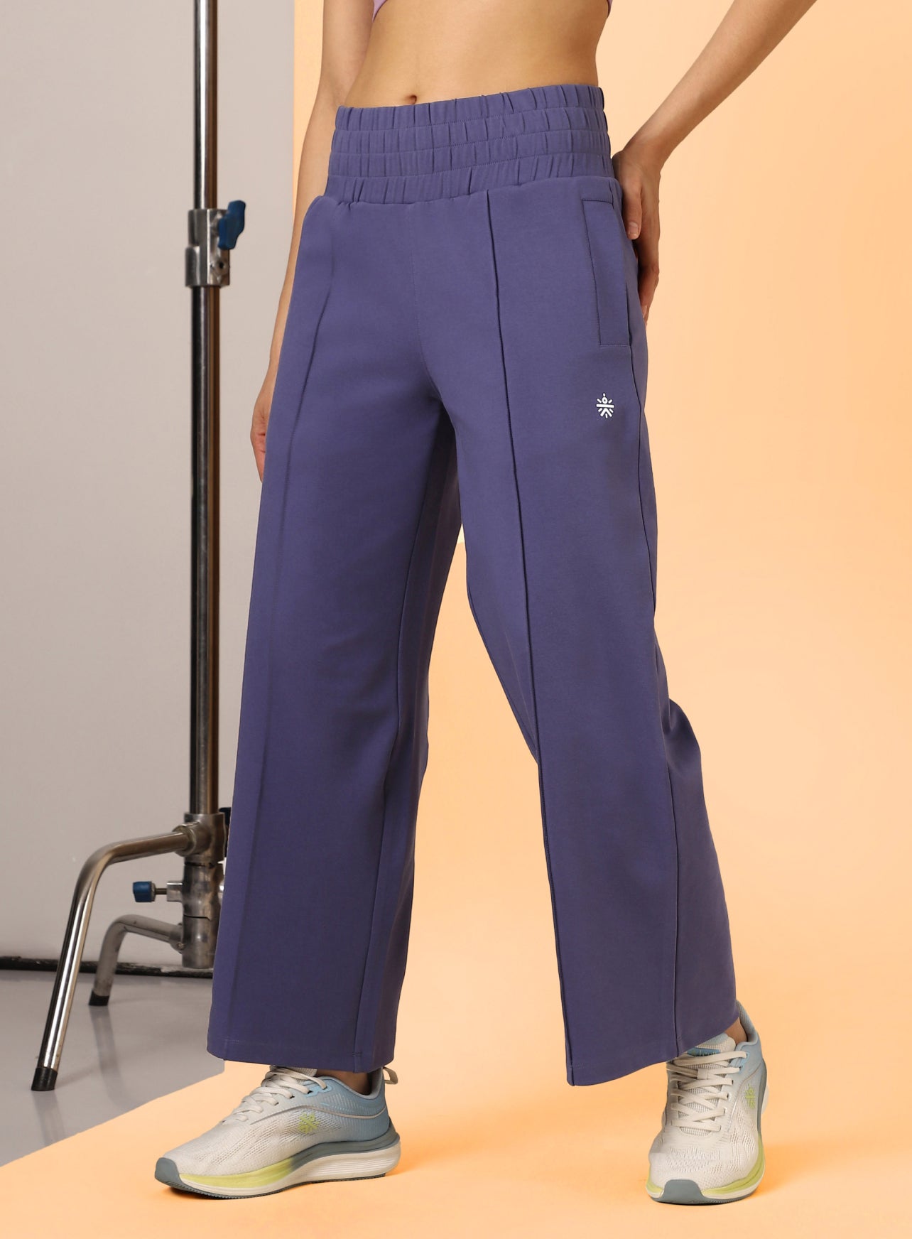Women's Navy Flex Premium Wide Leg High Waist Pants