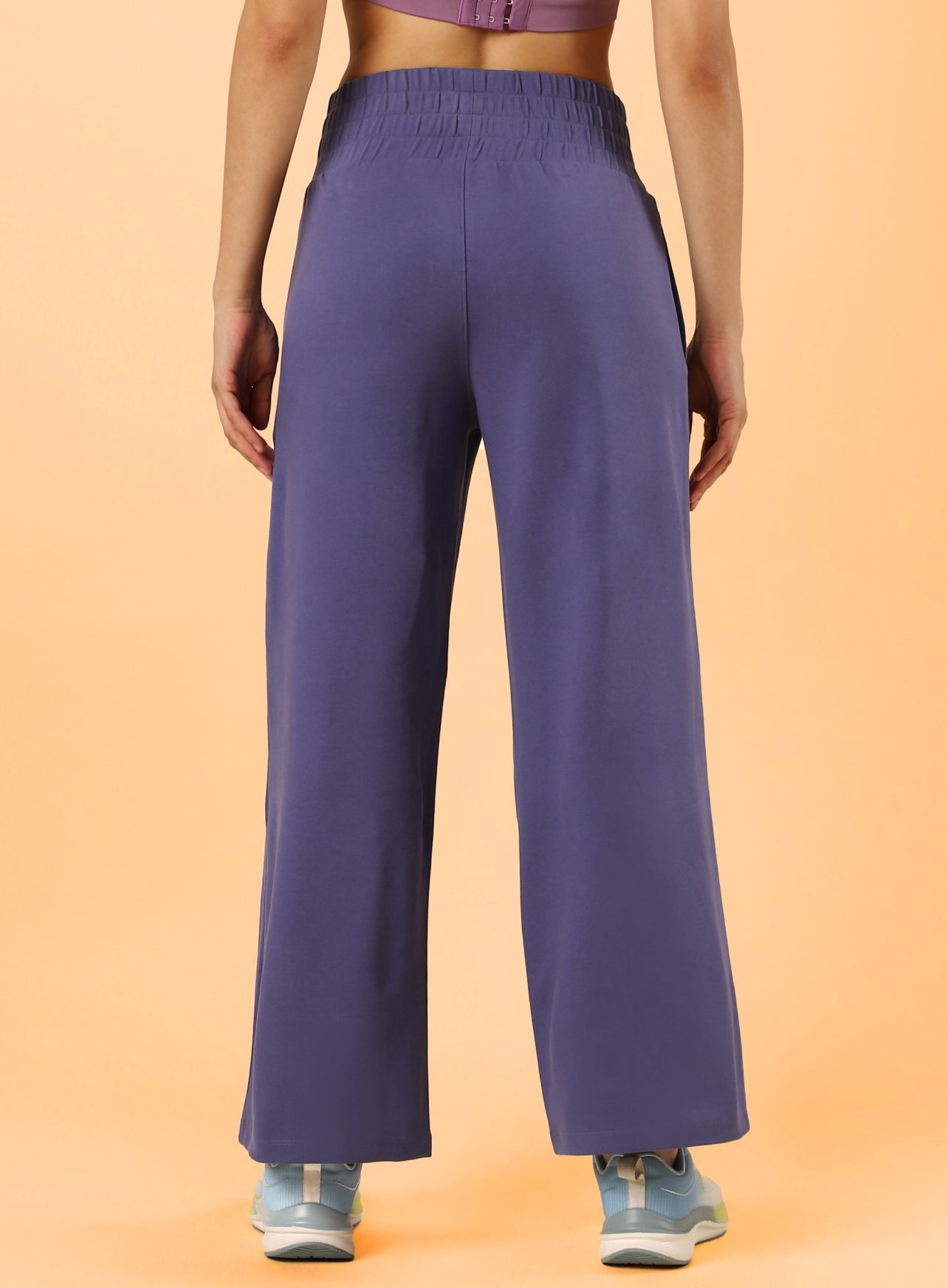 Women's Navy Flex Premium Wide Leg High Waist Pants