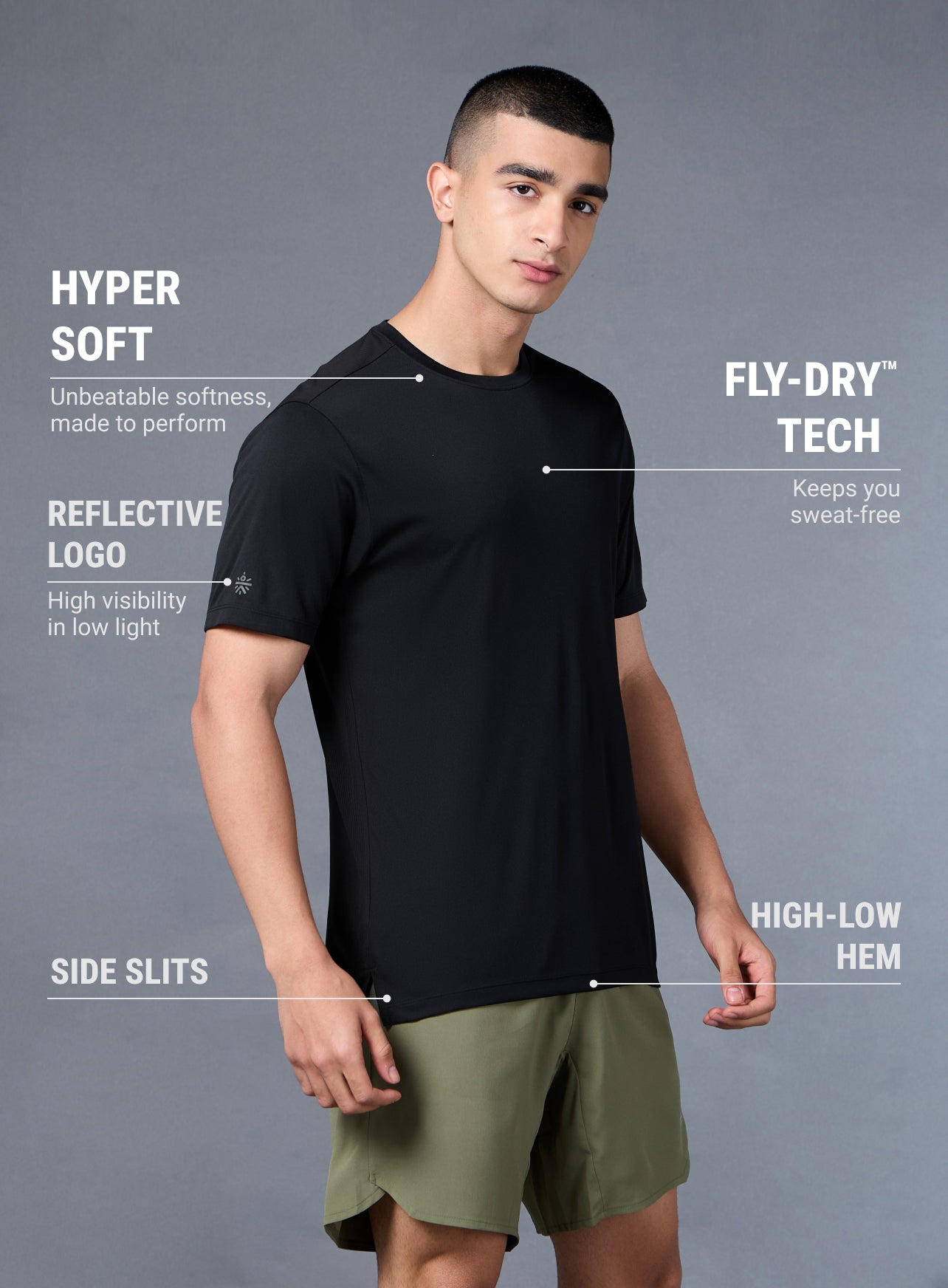 Men's Runner's Black Essential T-shirt