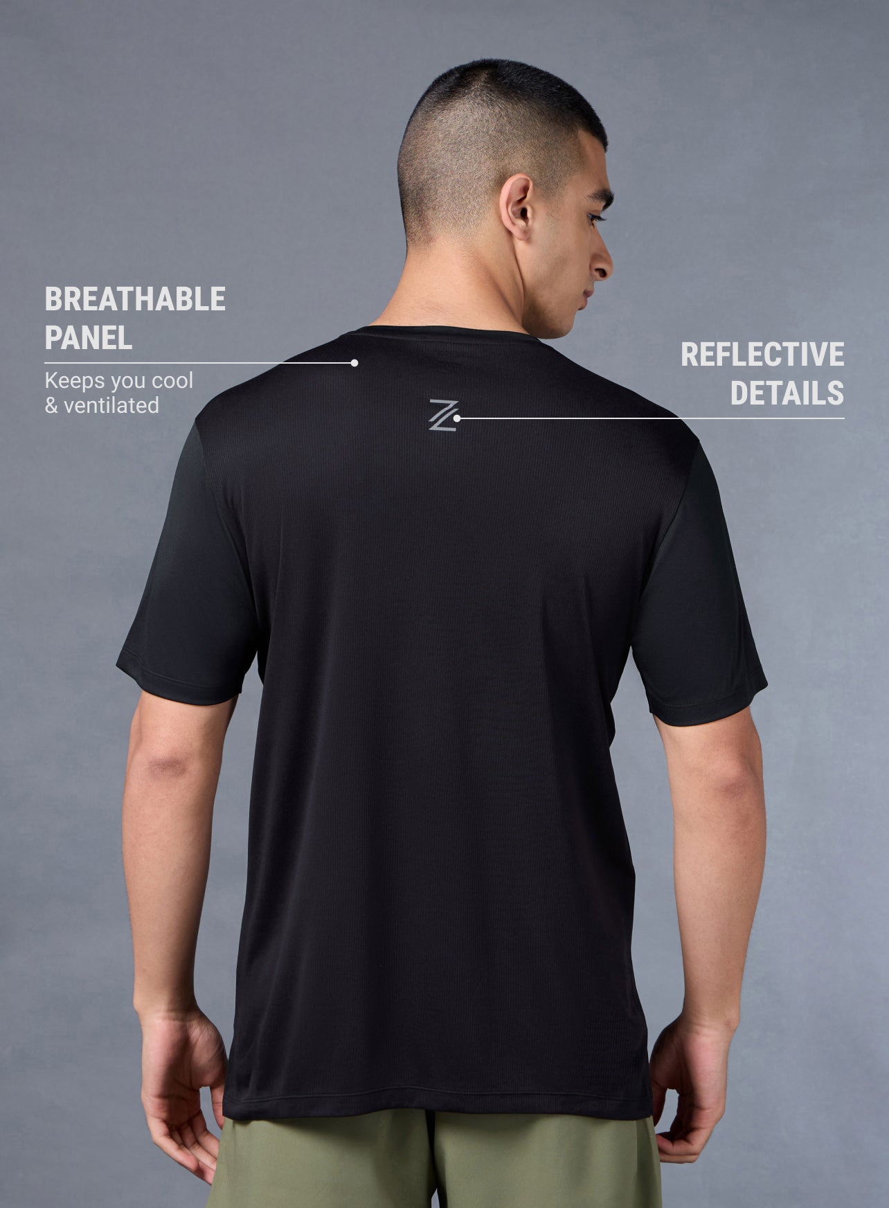 Men's Runner's Black Essential T-shirt