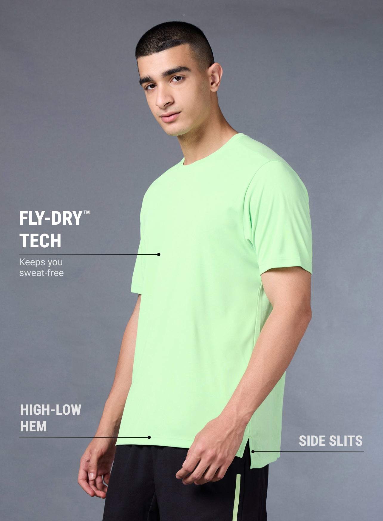 Men's Runner's Green Essential T-shirt
