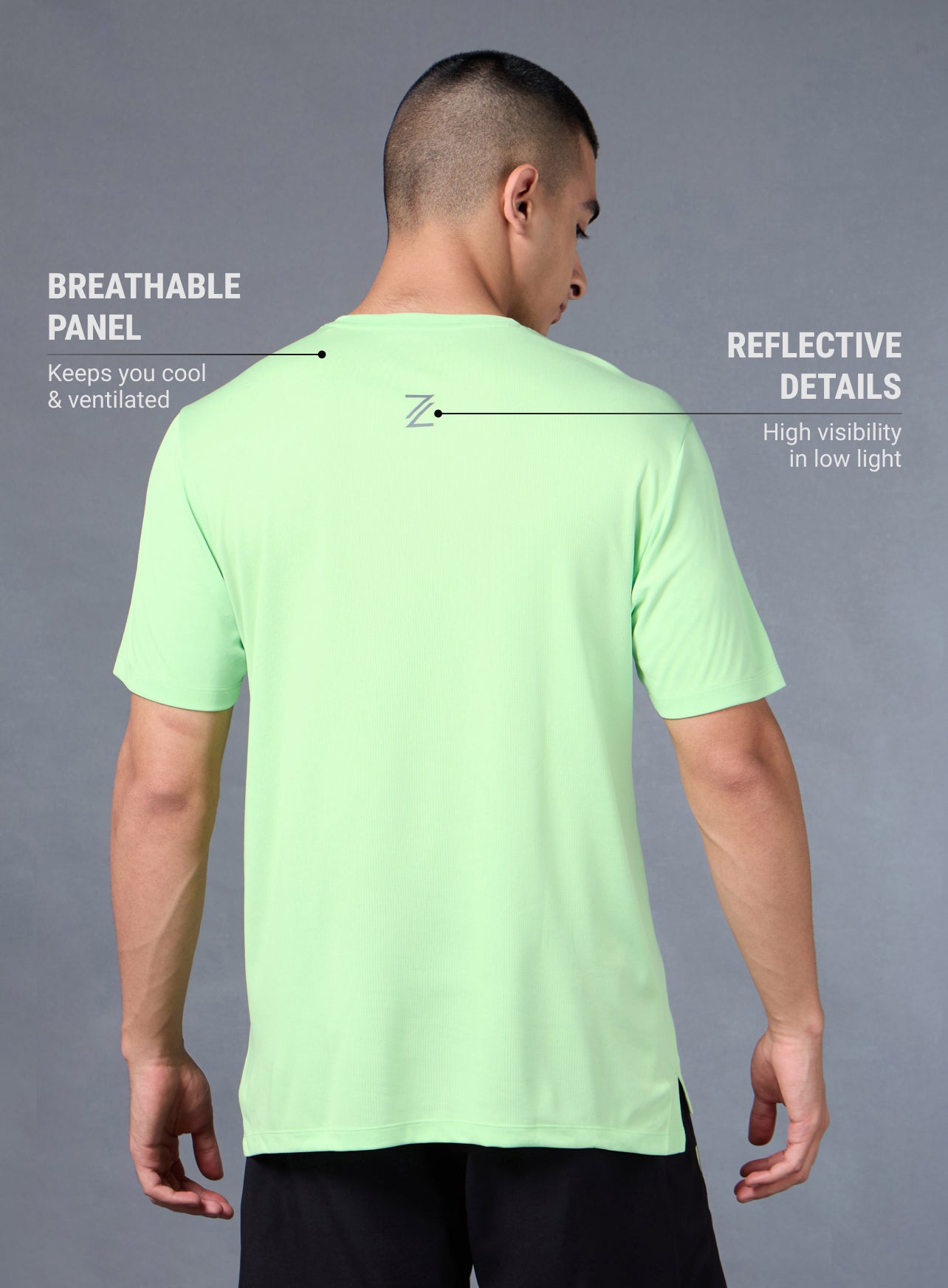 Men's Runner's Green Essential T-shirt