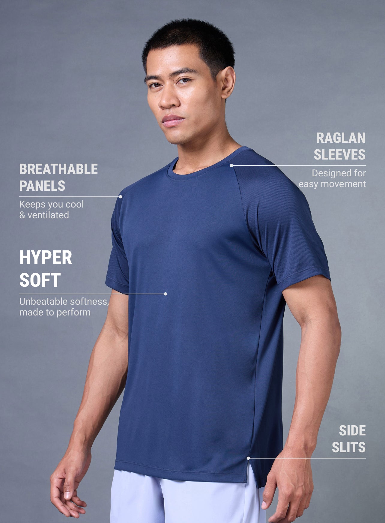 Men's Navy Run Elevate T-shirt