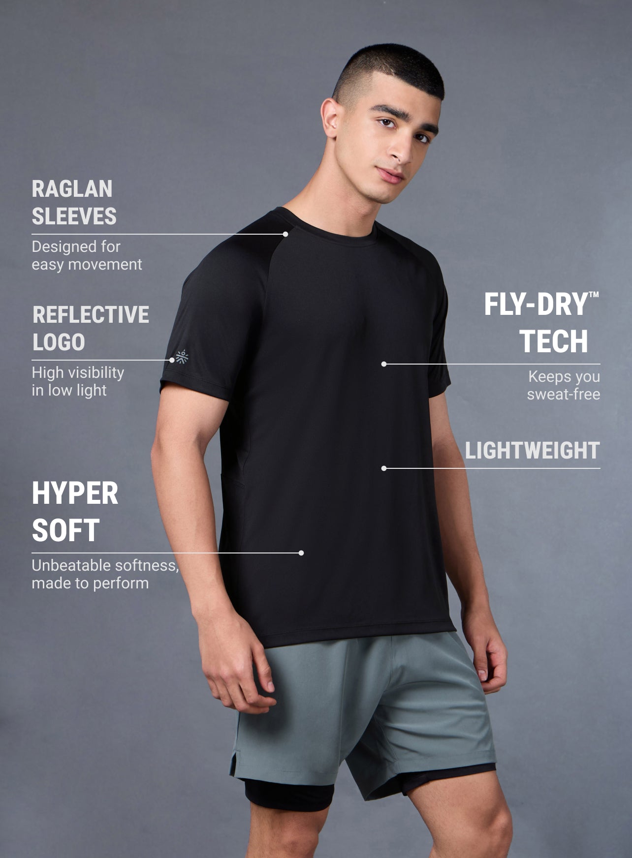 Men's Black Runner's Pro T-shirt